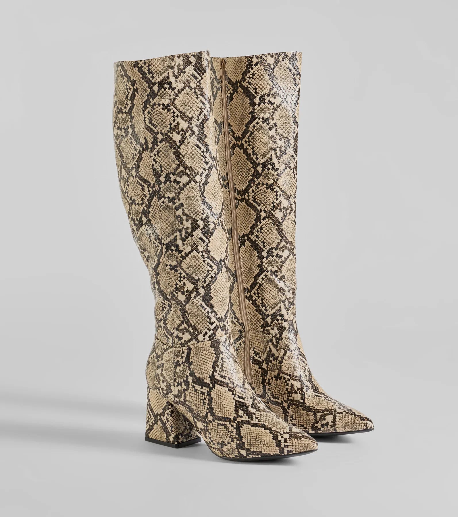 Sassy Slither Under-The-Knee Snake Boots