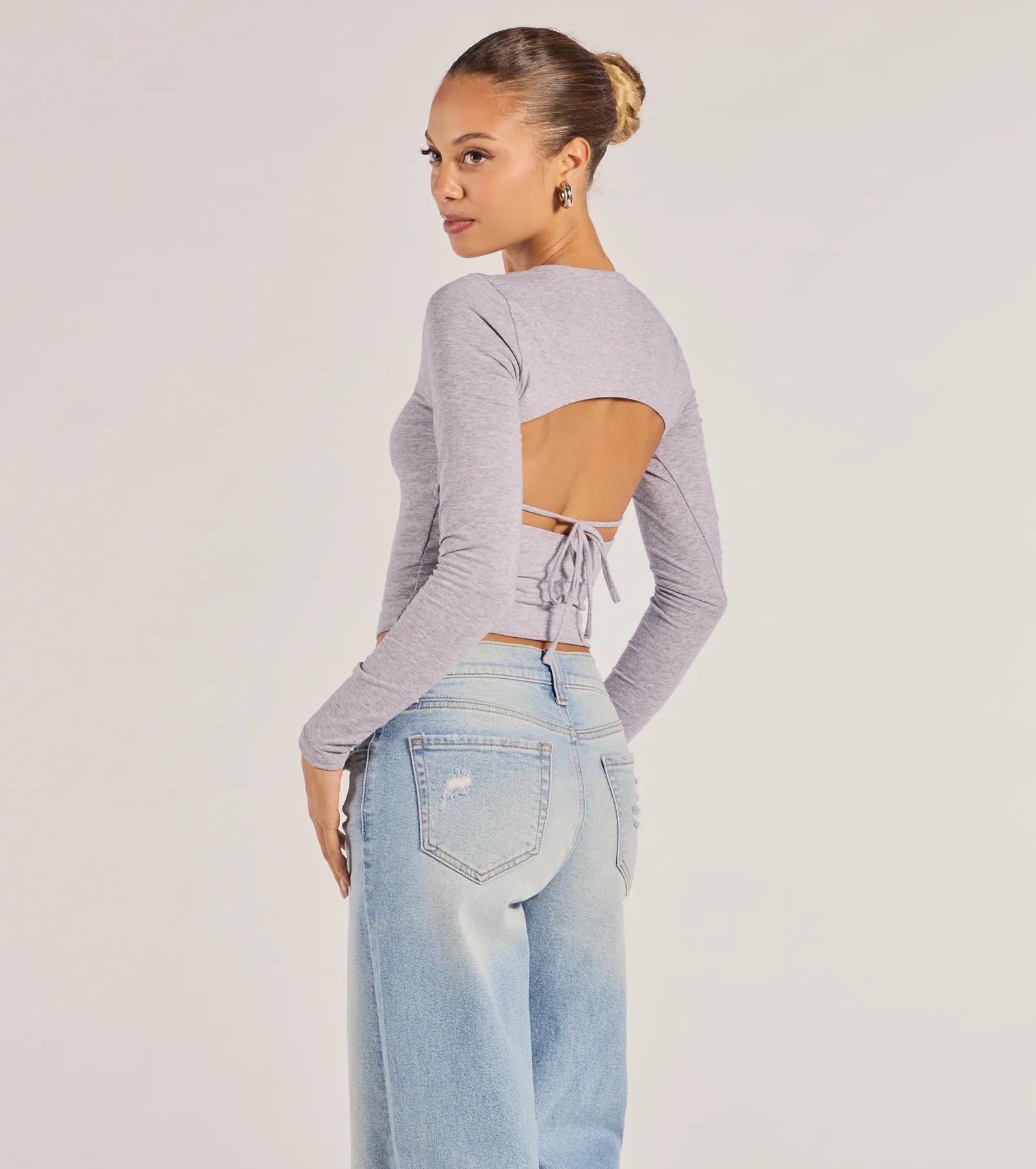 Elevated Staple Open Back Long Sleeve Top