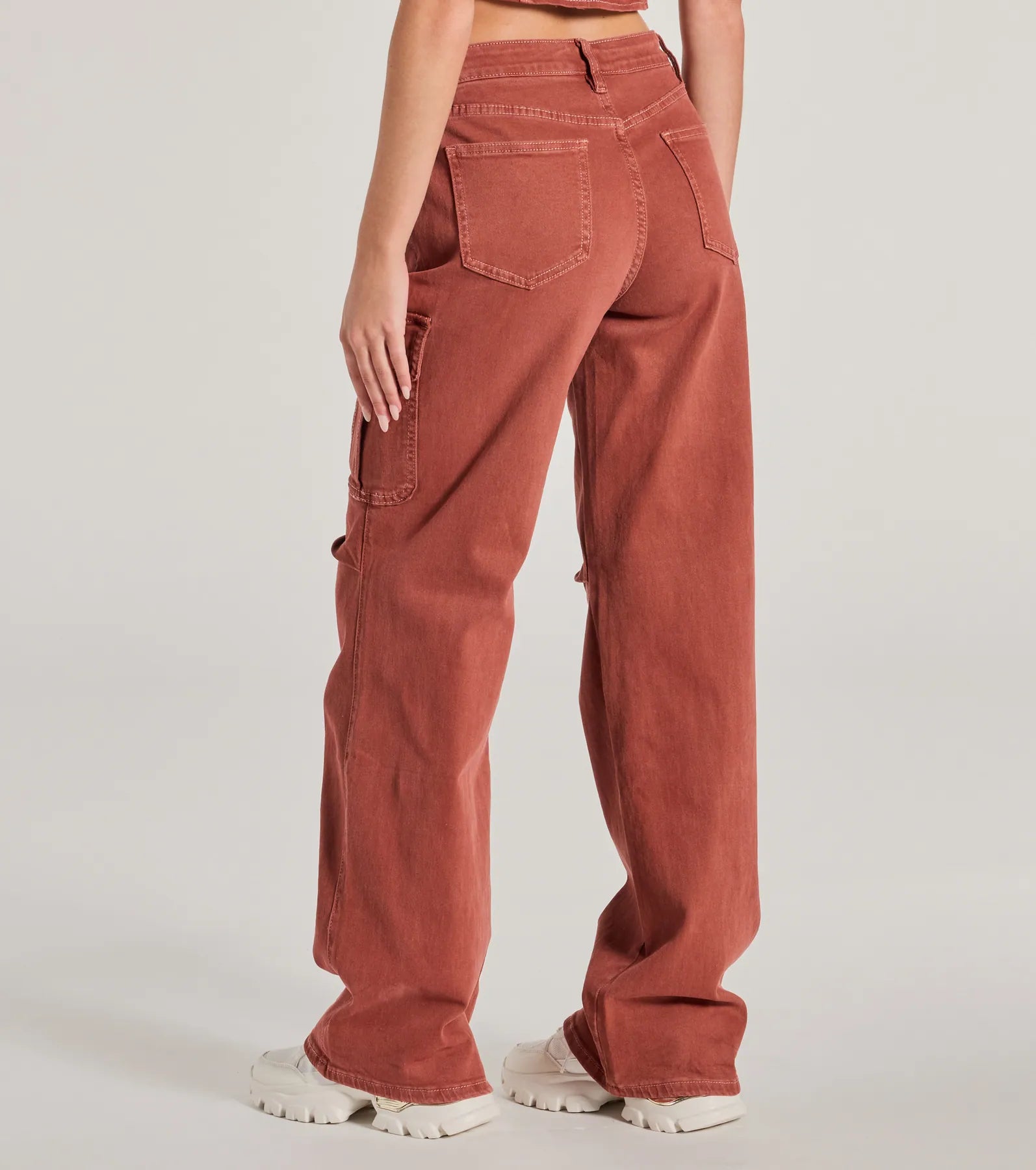 Cool Girl Vibes High Rise Cargo Denim Pants