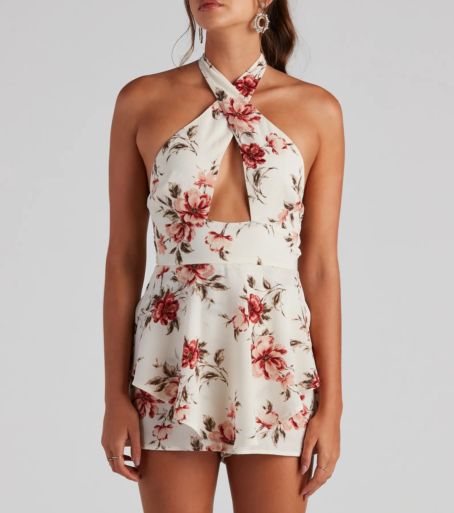 Love Me Floral Crepe Skort Romper