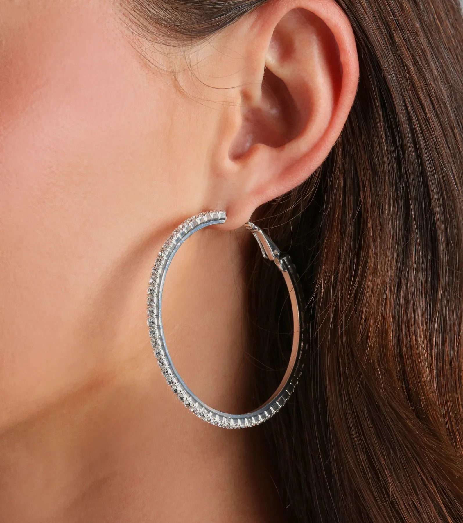 Gorgeous Sparkle Rhinestone Hoop Earrings