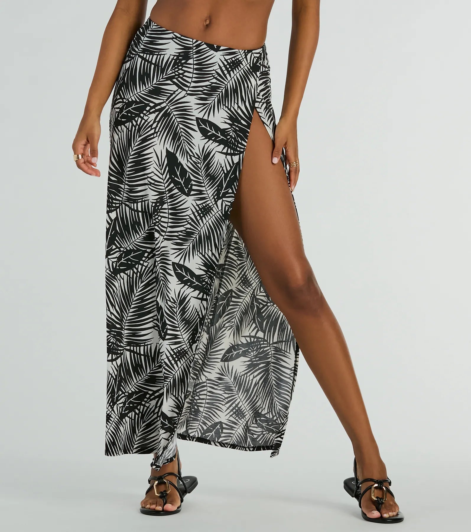 Tropical Vibes High Slit Wrap Maxi Skirt