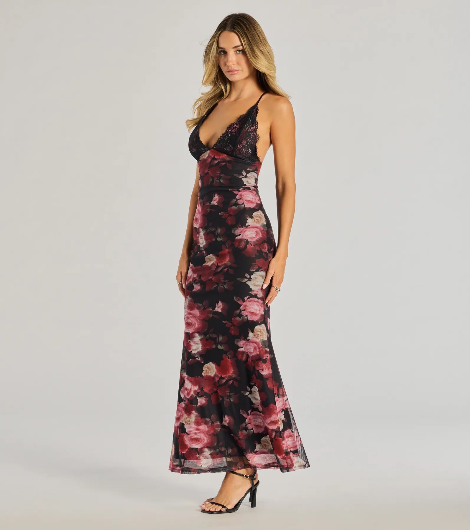 Whimsical Blooms Sleeveless Floral Maxi Dress