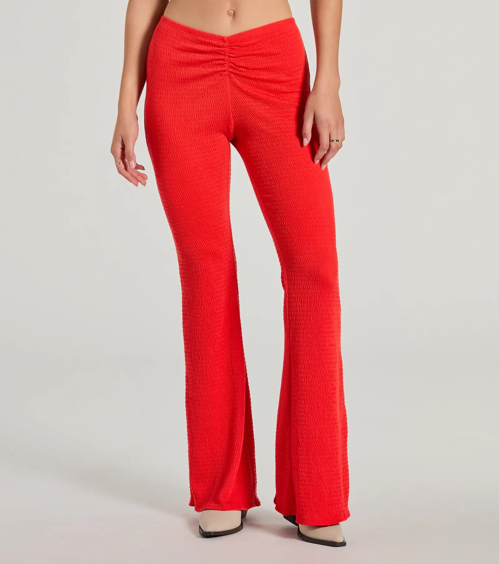 Looking Good V-Waist Smocked Flare Pants