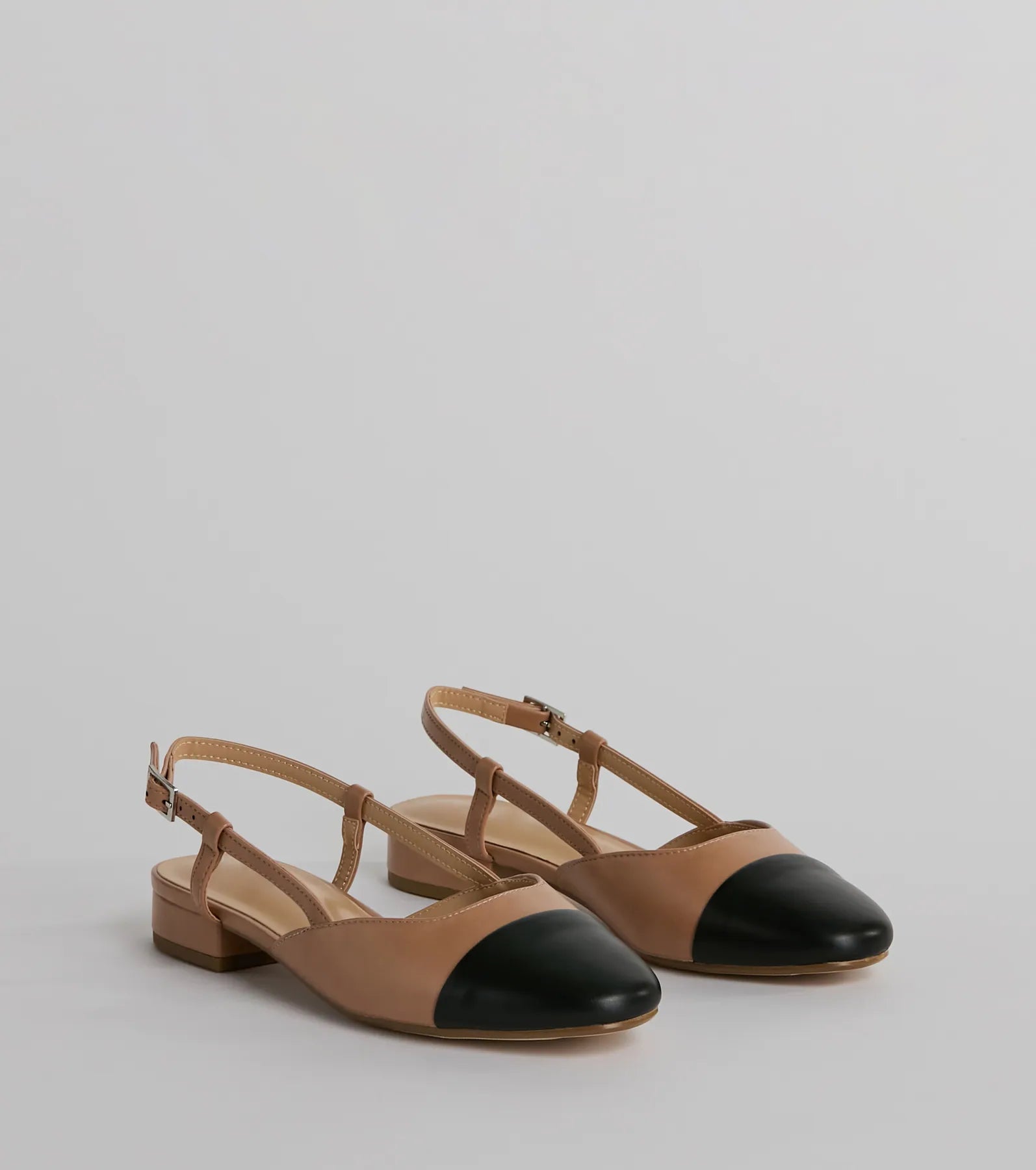 New Expression Square Toe Slingback Patent Flats