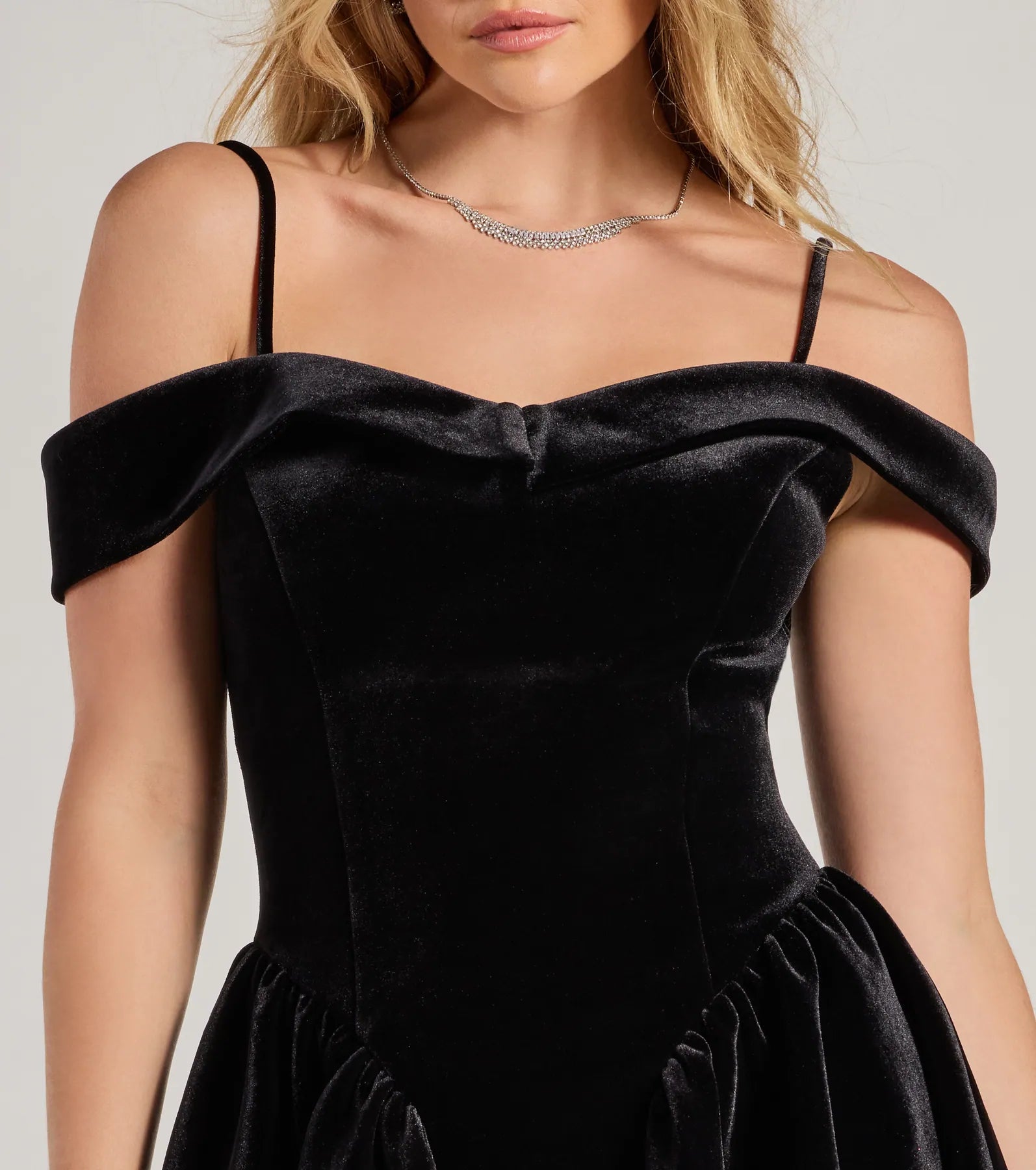 Andie Velvet Drop Waist Skater Dress