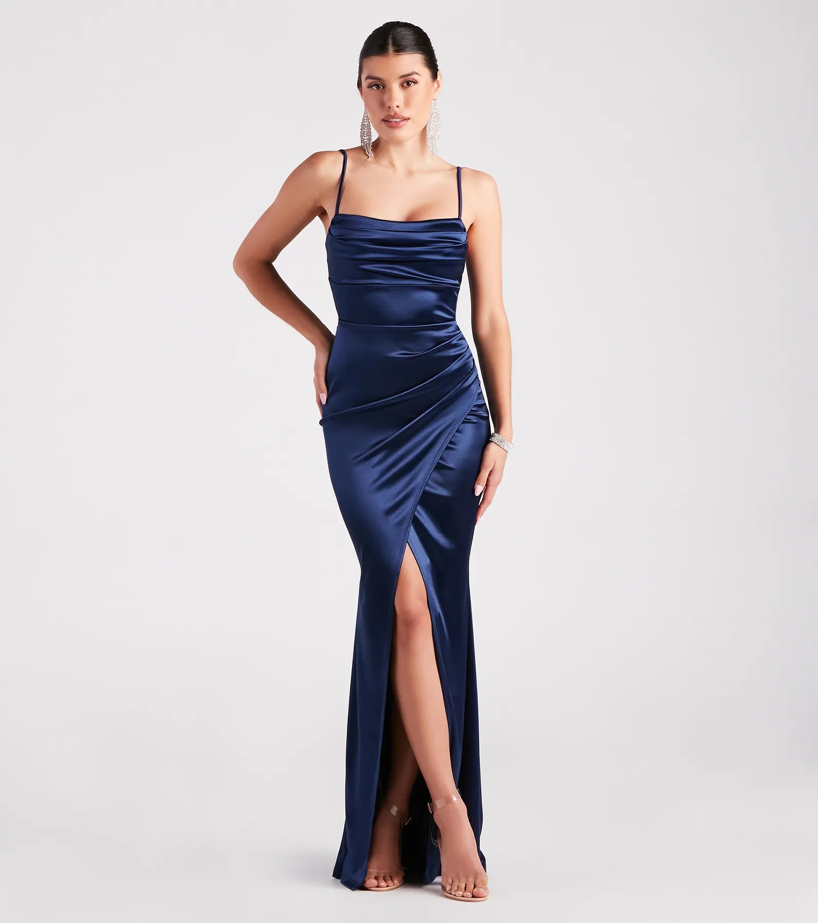 Laurel Formal Satin Tie-Back Mermaid Dress