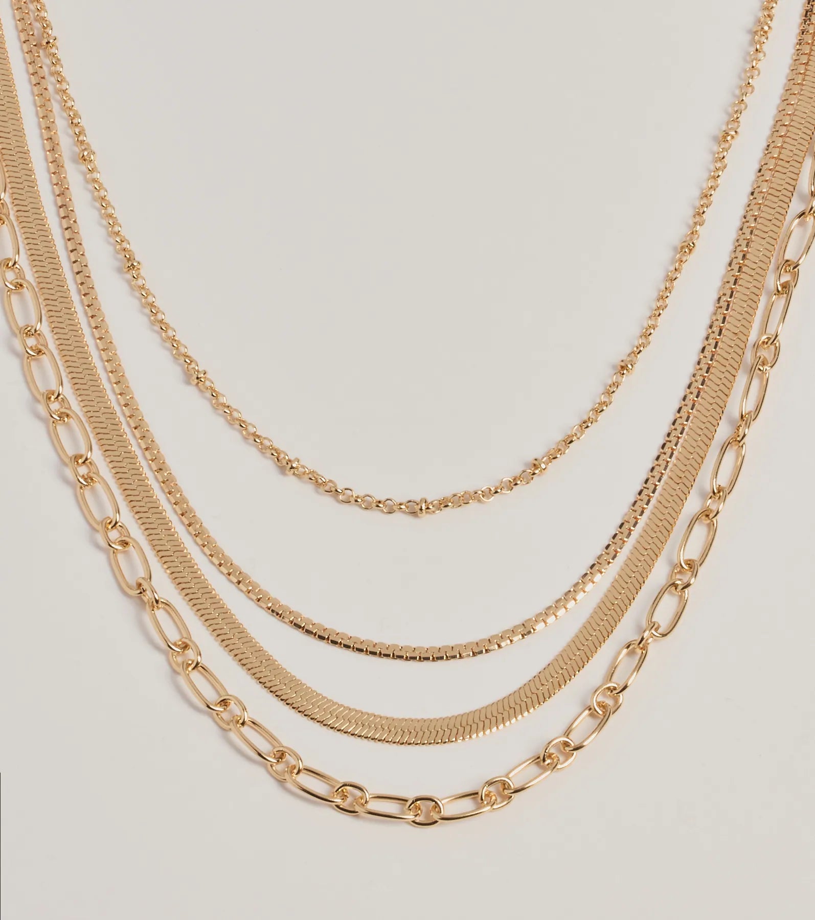 Trendy Layers Multi-Chain Necklace