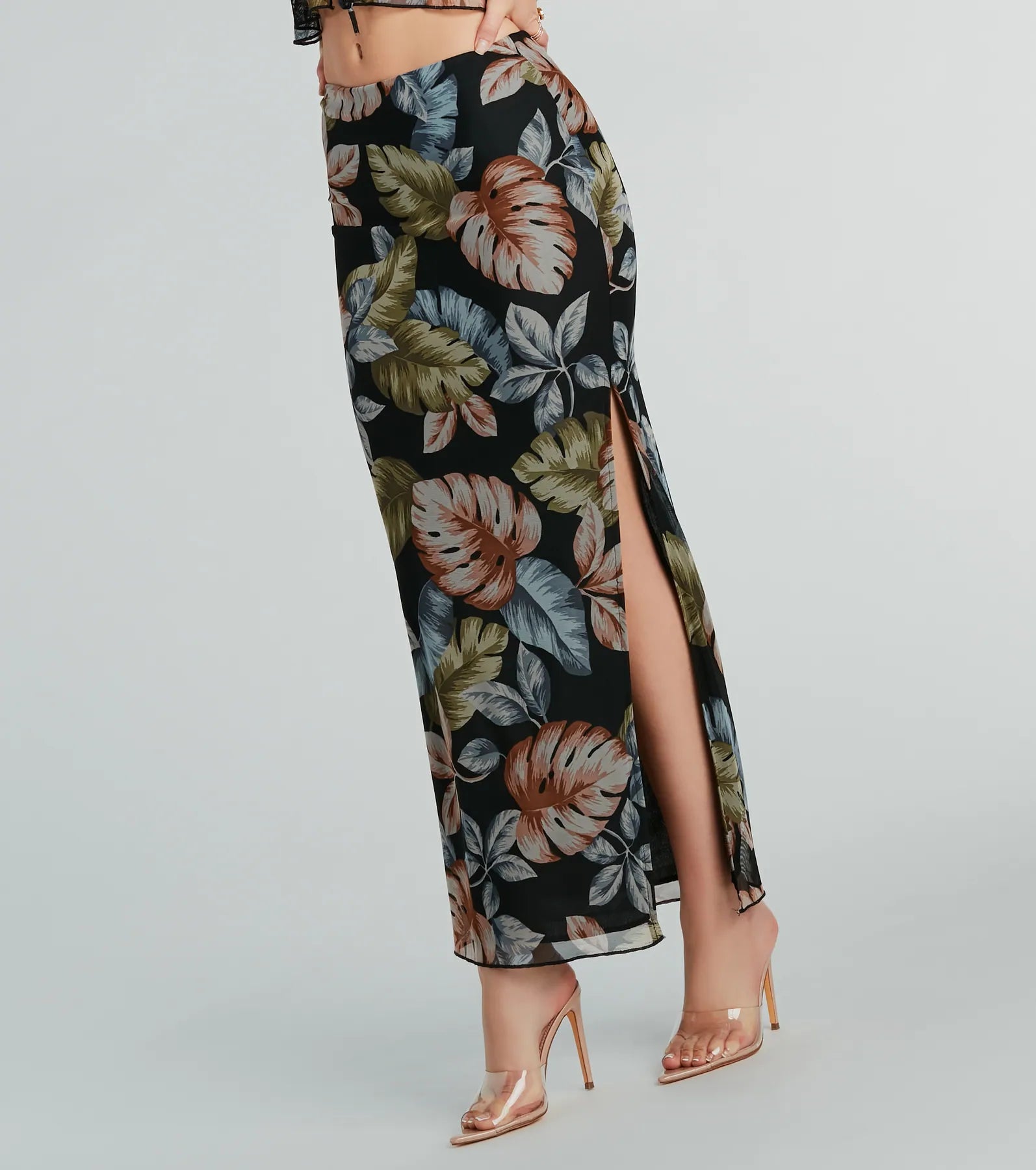 Gorgeous Getaway Tropical Print Maxi Skirt