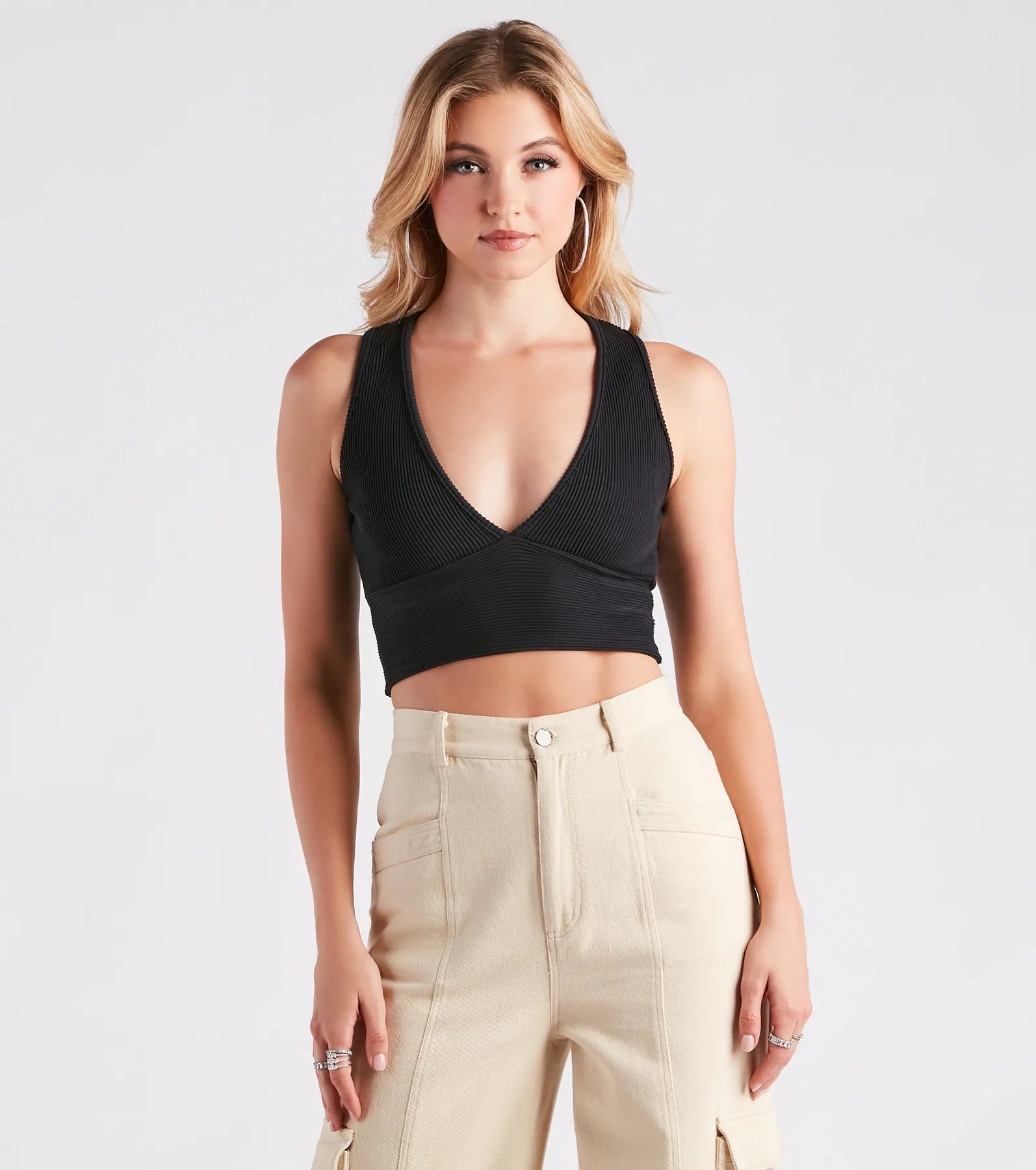 Elevate Everyday V-Neck Tank Crop Top