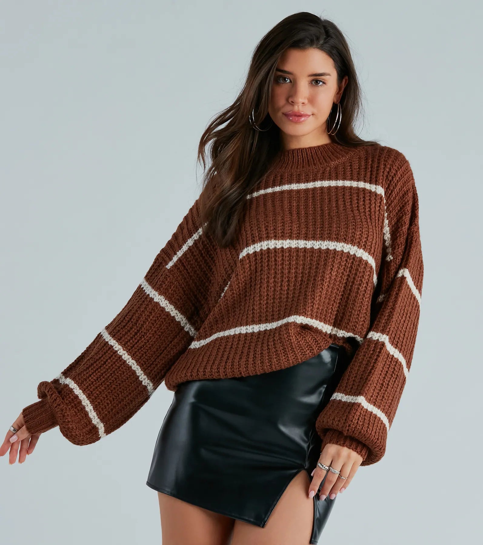 Confident Cutie Striped Oversized Sweater