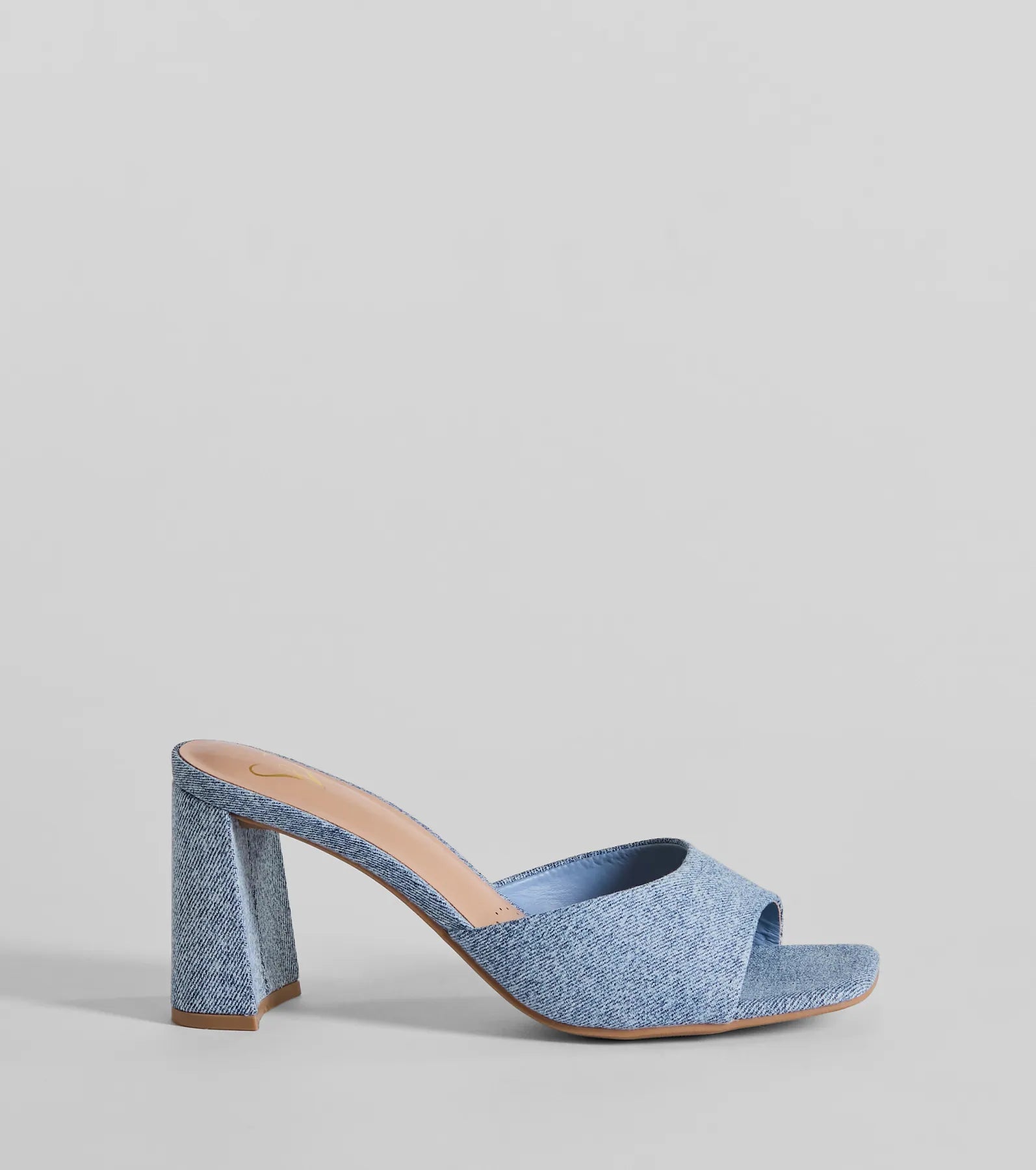 Denim Diva Square Toe Block Heels