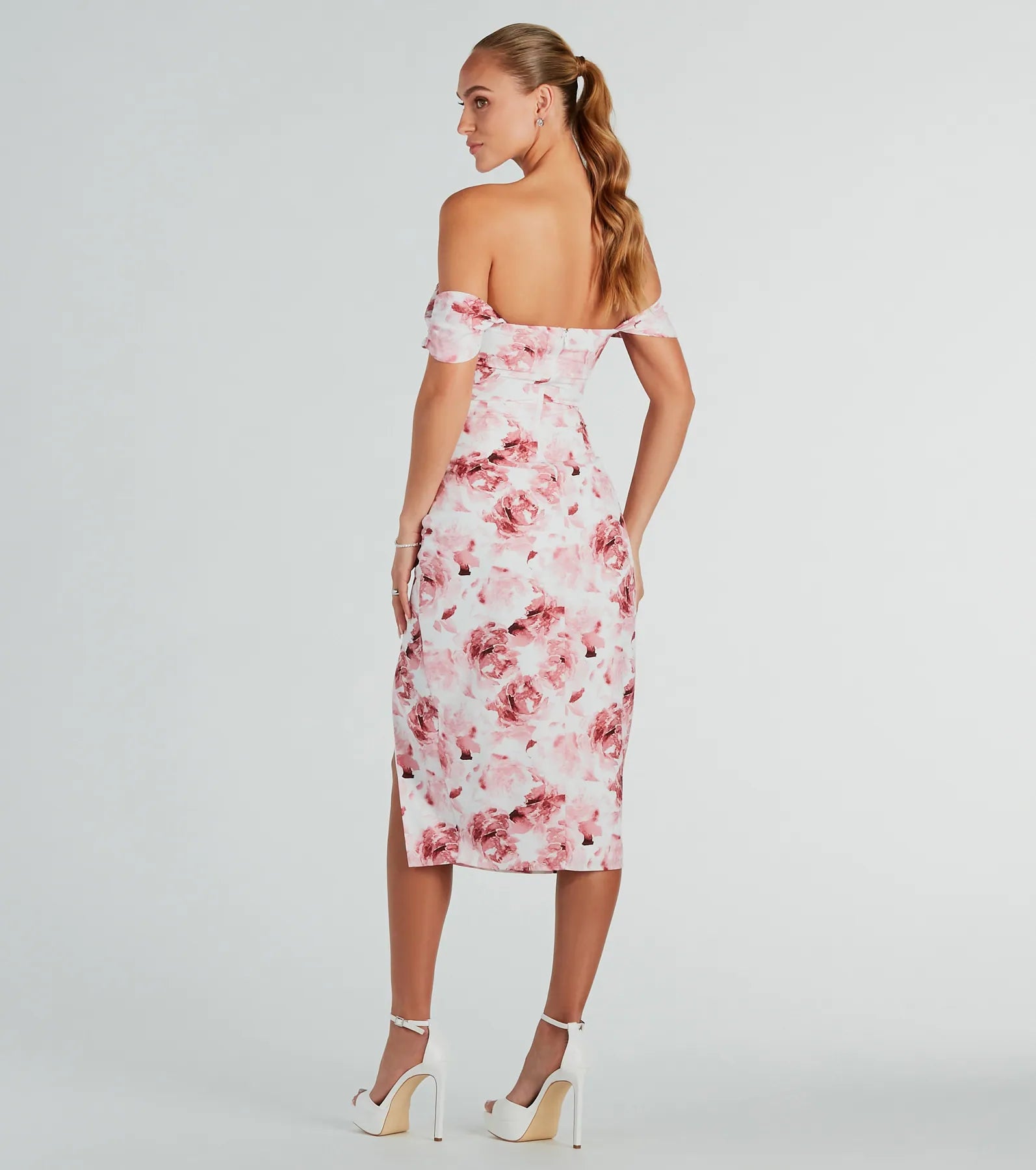 Enchanting Blooms Floral Linen Midi Dress