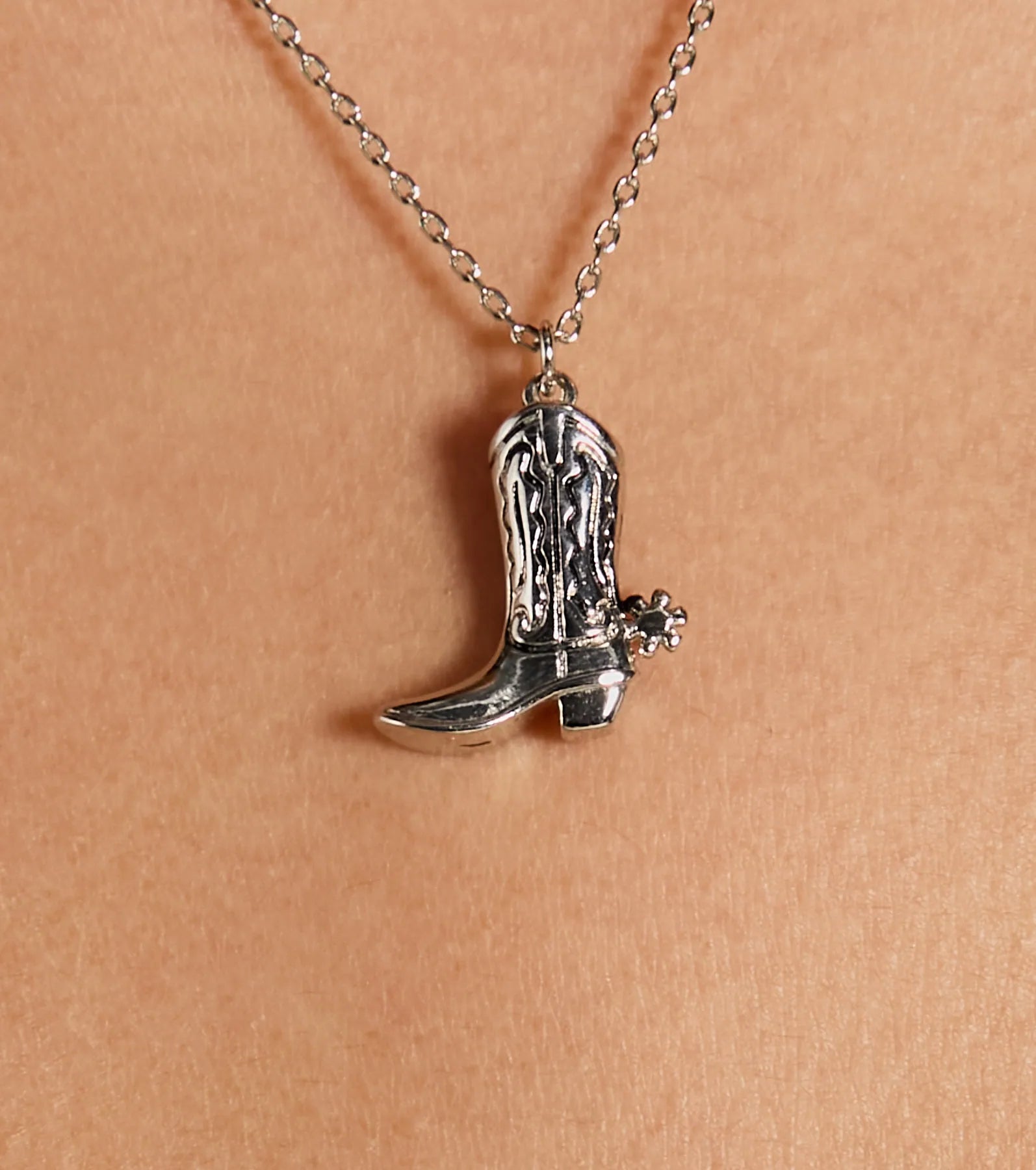 Rootin Tootin Cowboy Boot Charm Necklace