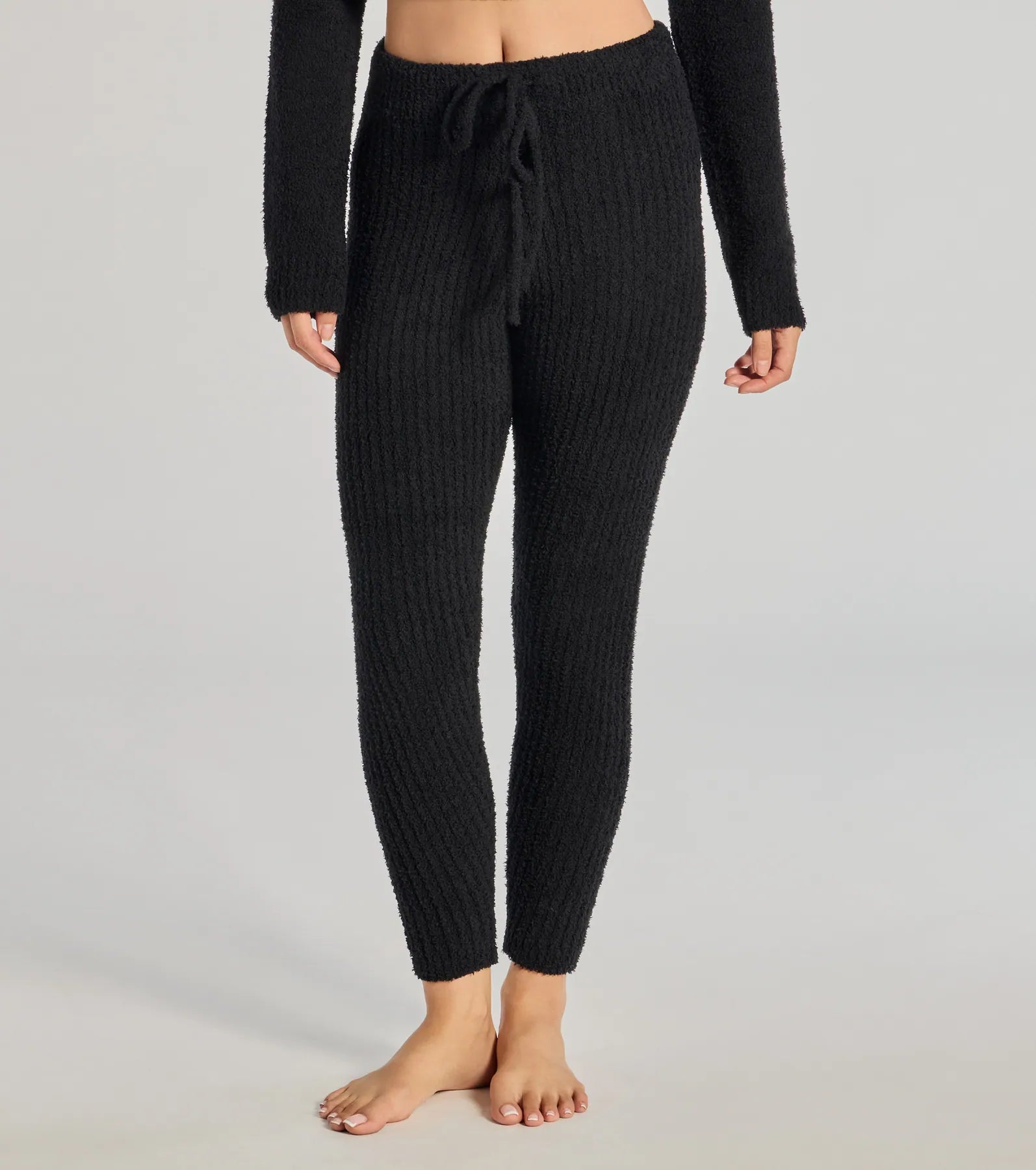 Cozy Life Chenille Knit Tie-Waist Joggers