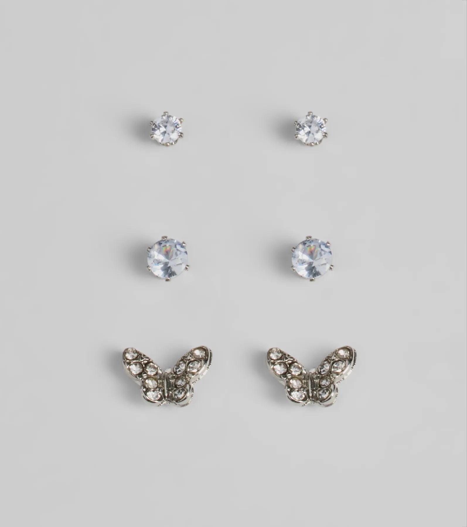 Pretty Luxe Cubic Zirconia Butterfly Stud Earrings Set