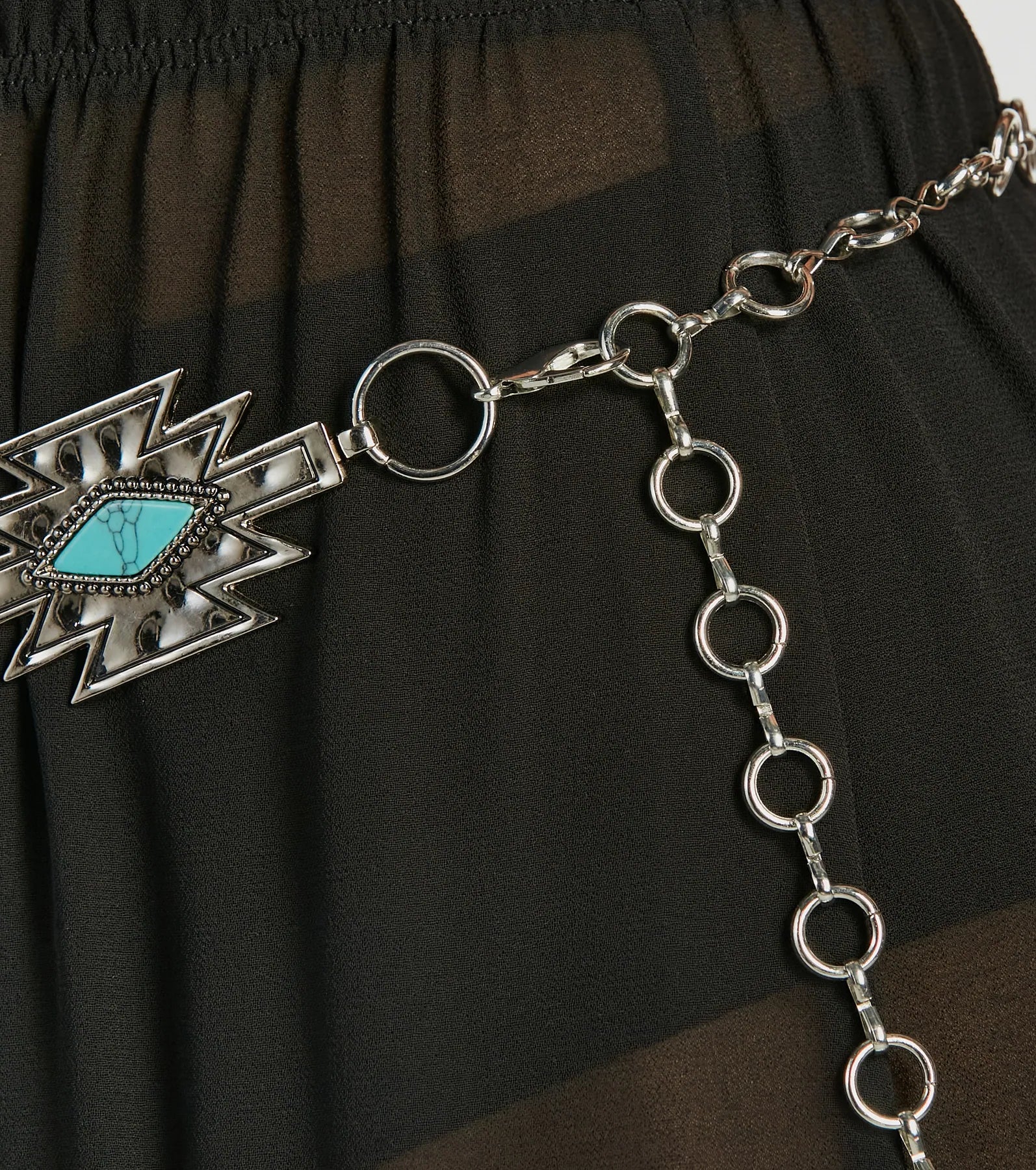 Boho-Chic Turquoise Accent Chain Belt