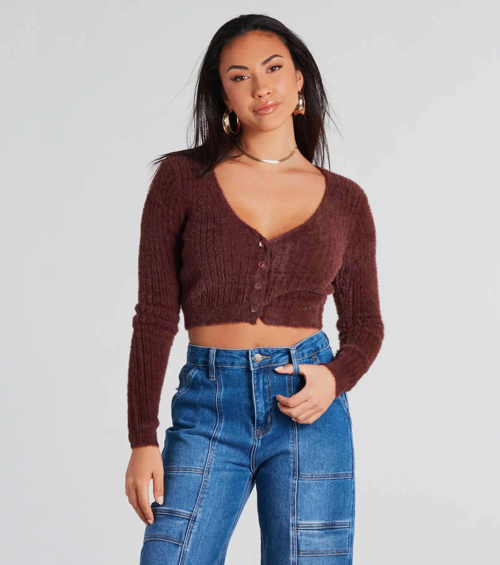 Feeling Cozy Eyelash Knit Cropped Cardigan