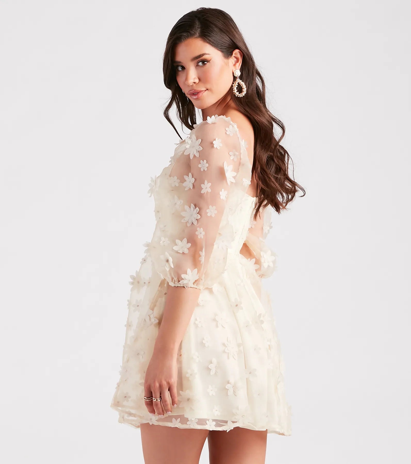 Dreaming Of Daisies Organza Babydoll Dress