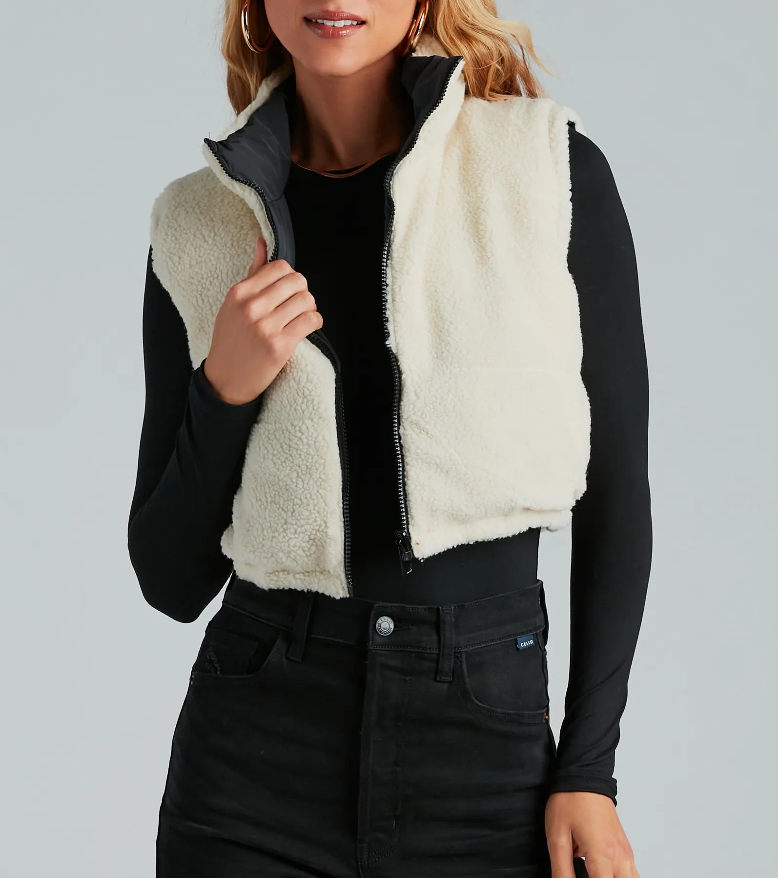 Major Trend Reversible Faux Sherpa Puffer Vest