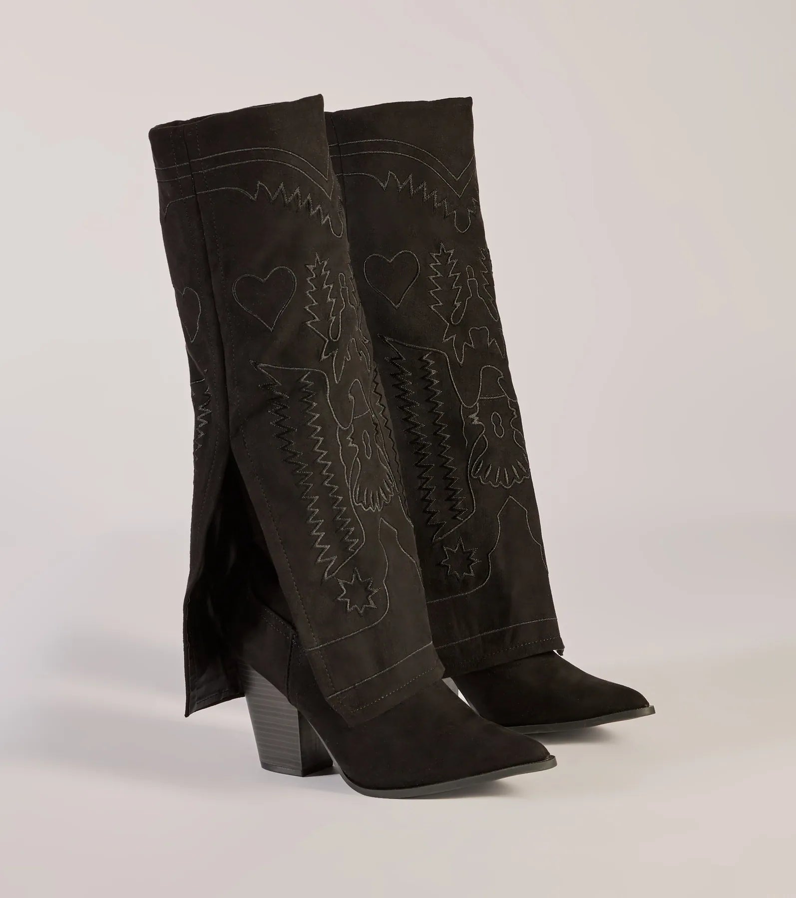 Western Flair Foldover Under-The-Knee-Boots