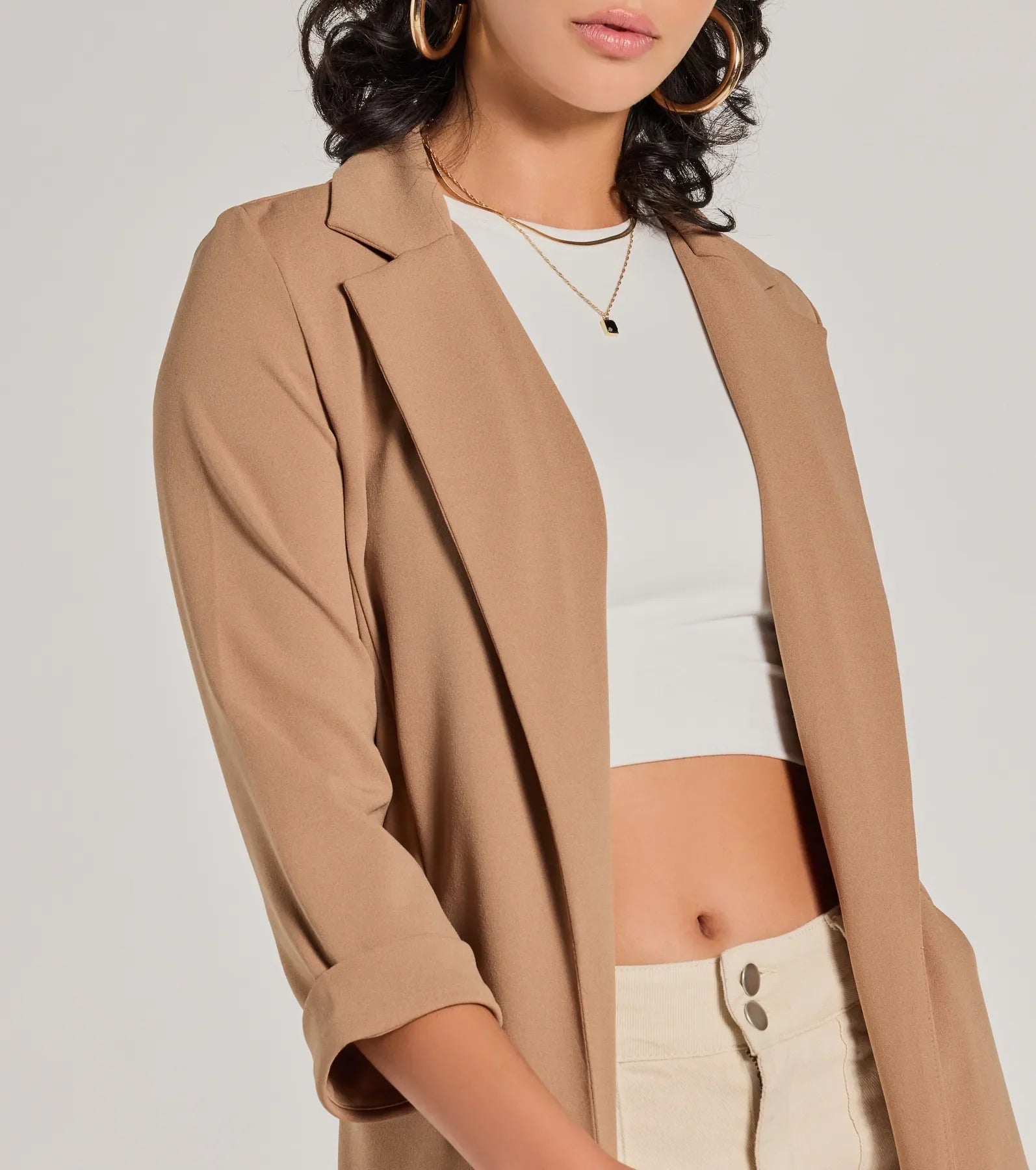 Elevated Muse Crepe Longline Blazer