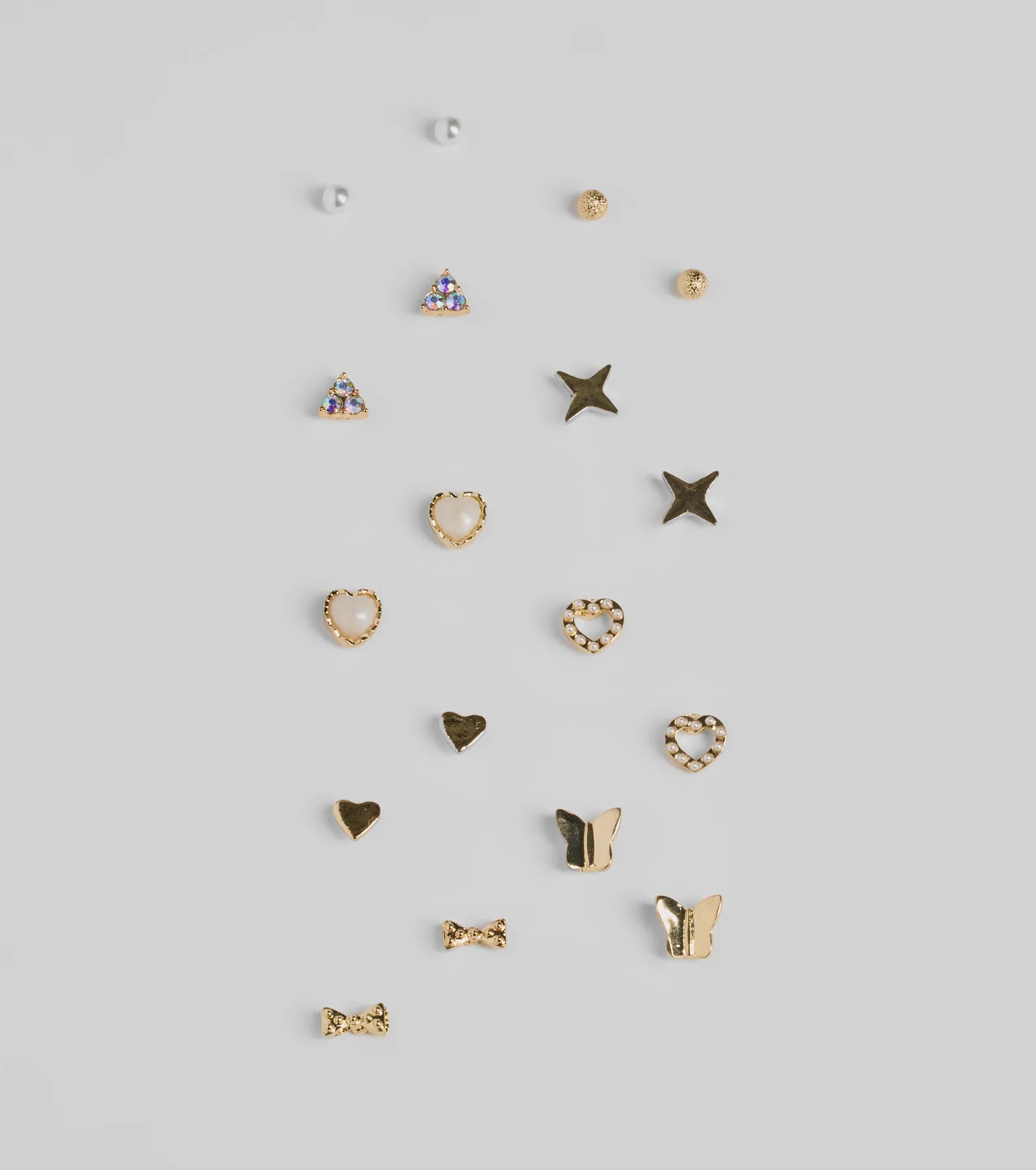 Whimsical Style Nine-Pack Stud Earrings Set