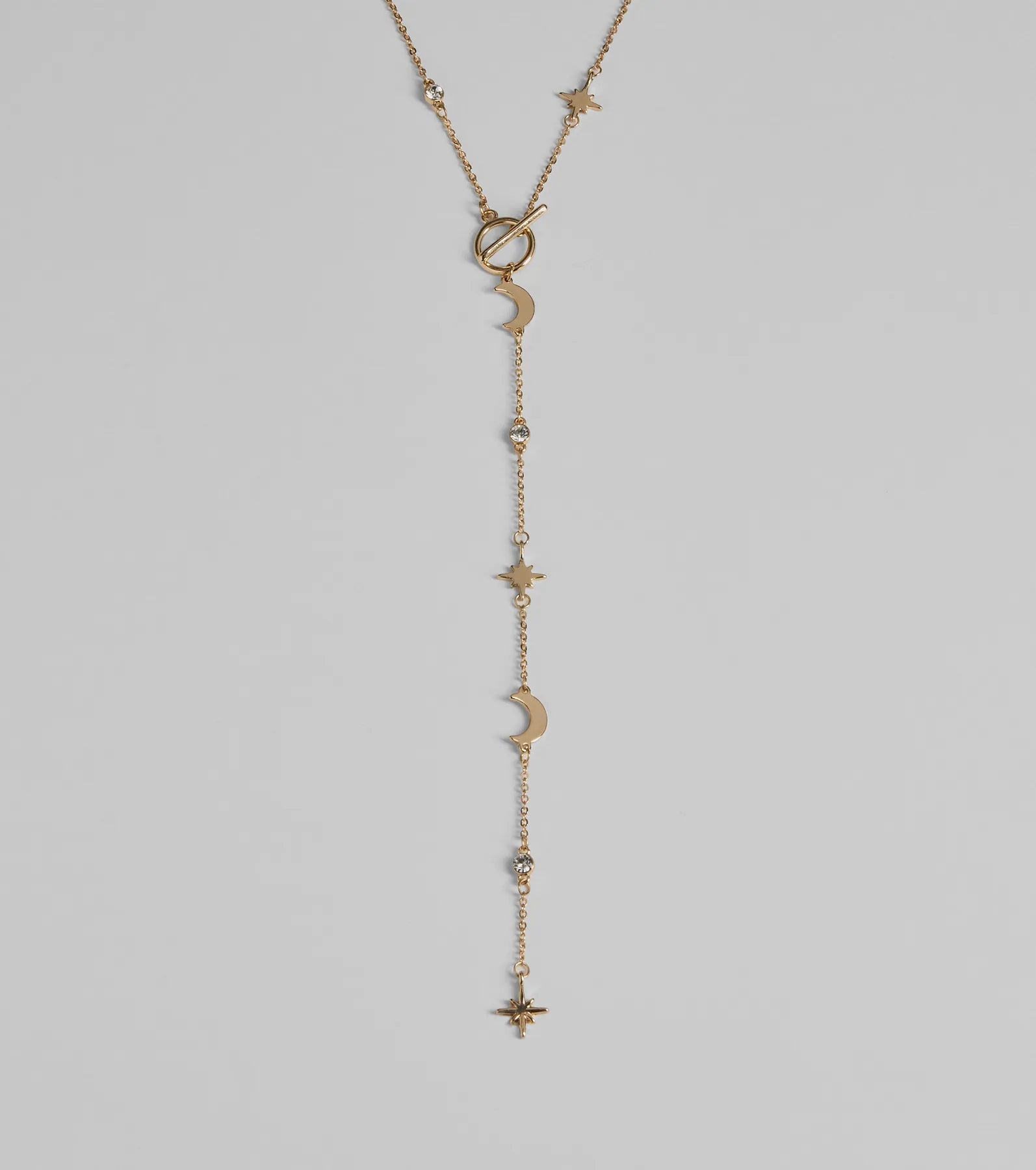 Dreamy Sparkle Celestial Charm Lariat Necklace