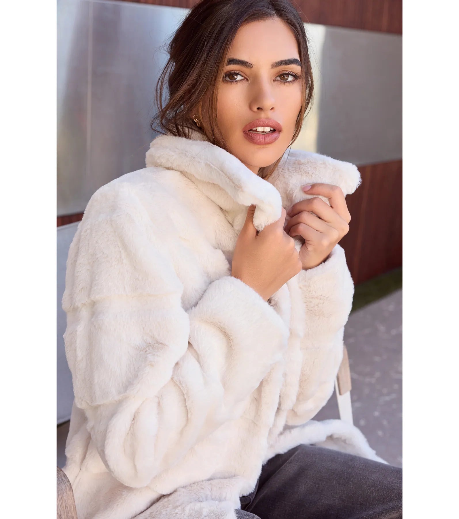 Timeless Glam Faux Fur Trench Coat