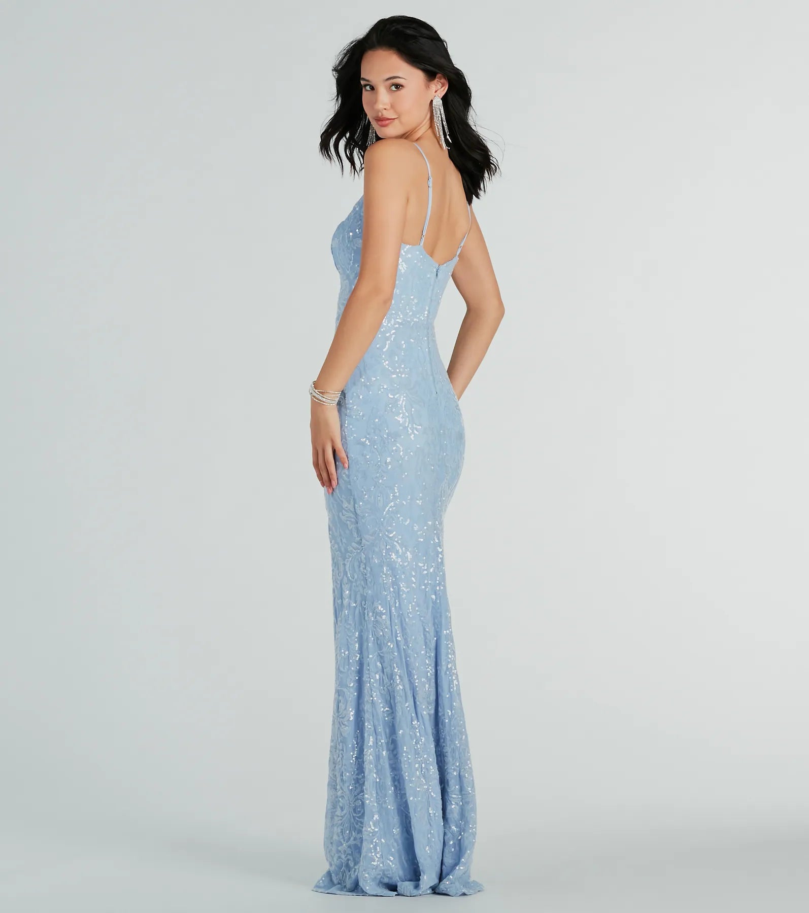 Kailani Formal Sequin Slit Mermaid Dress