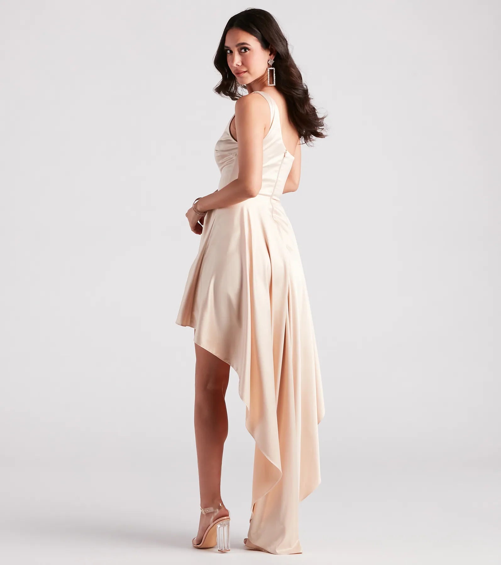 Sky Formal Satin High Low Dress