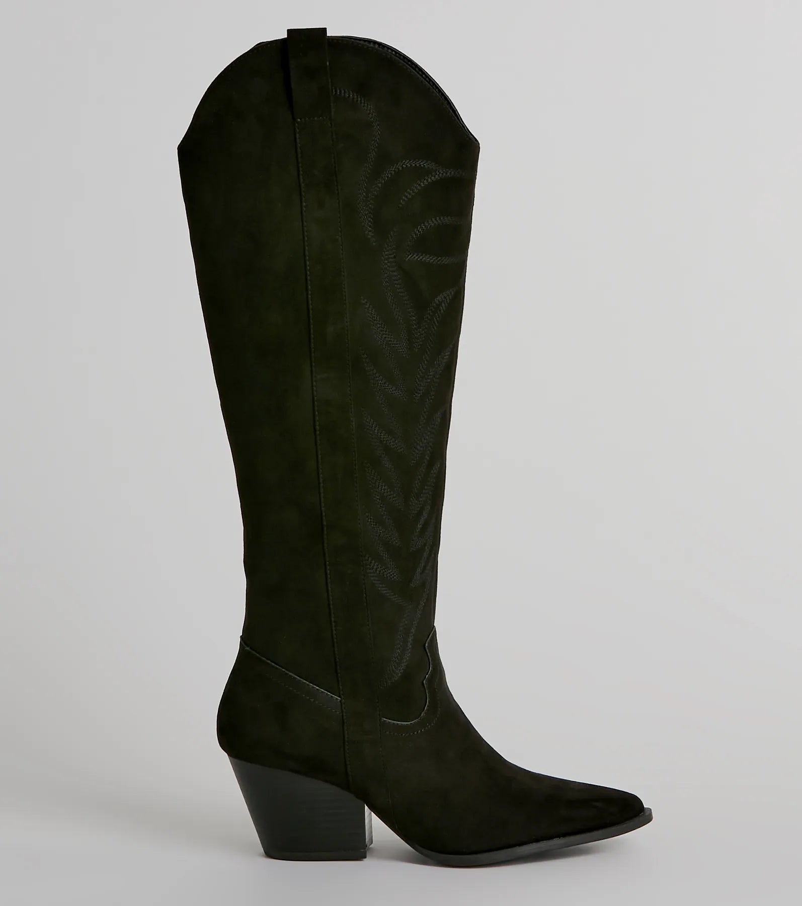 Get Struttin' Under-The-Knee Faux Suede Cowboy Boots