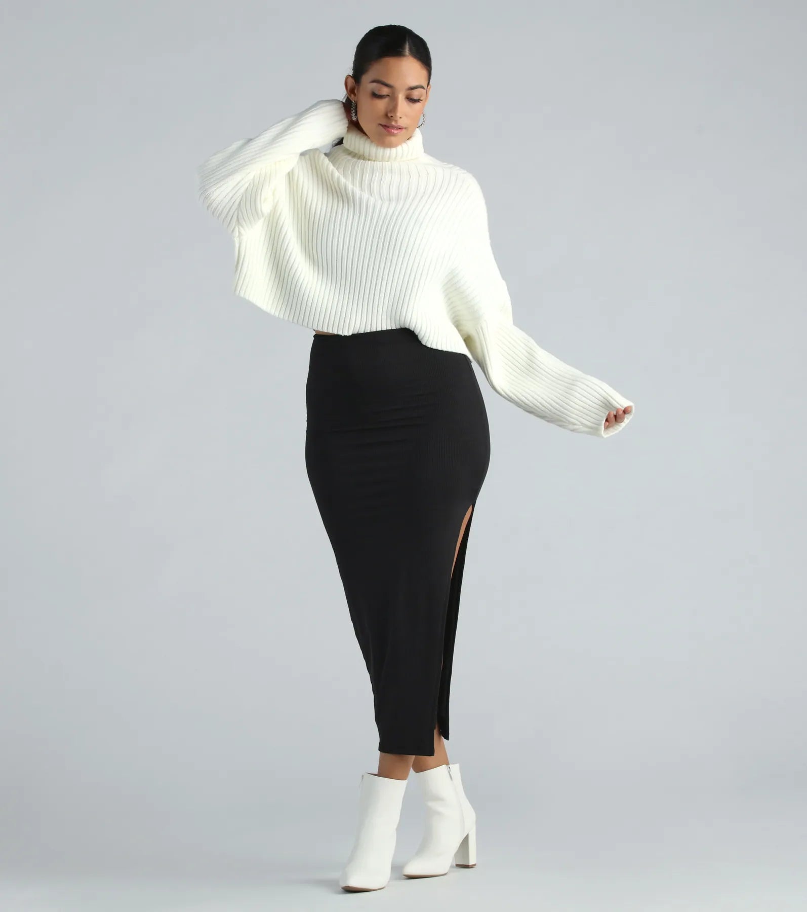 Show Off Your Curves Smooth Knit Midi Skirt