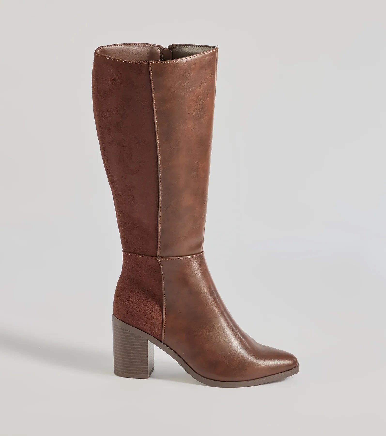 Slay The Scene Under-The-Knee Block Heel Boots