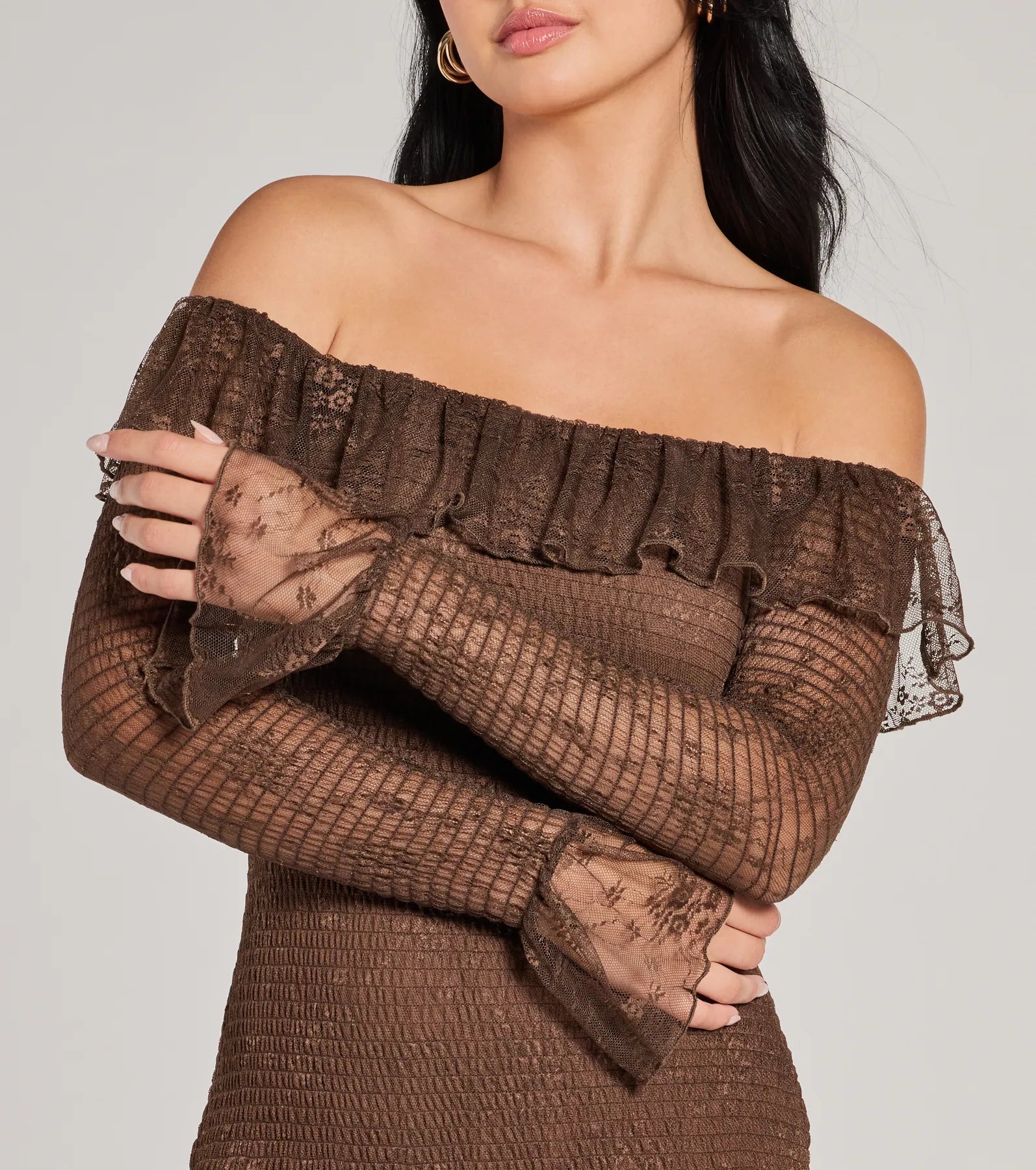 Dreamy Darling Off-The-Shoulder Bodycon Mini Dress