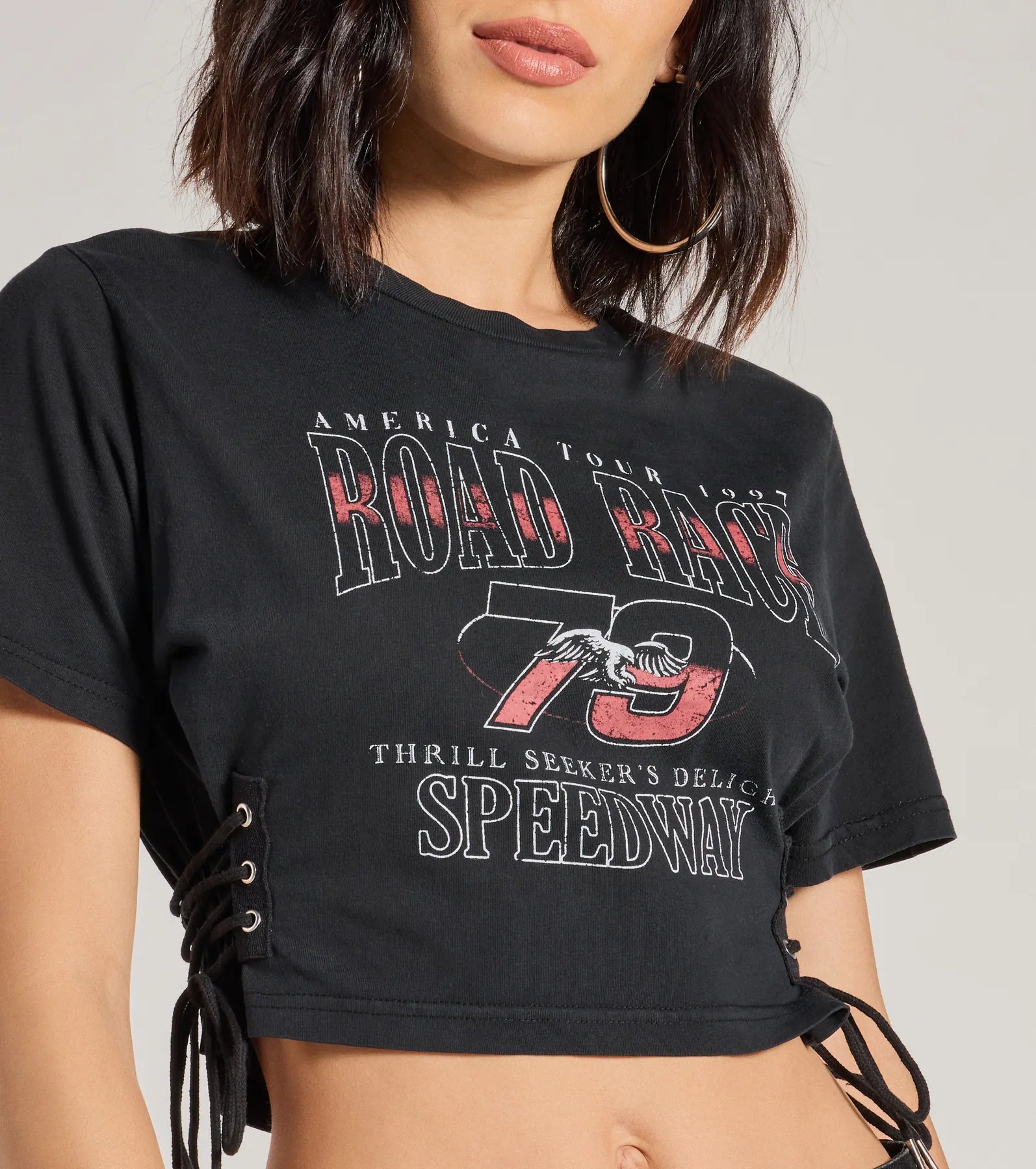 Road Race Cropped Graphic Tee