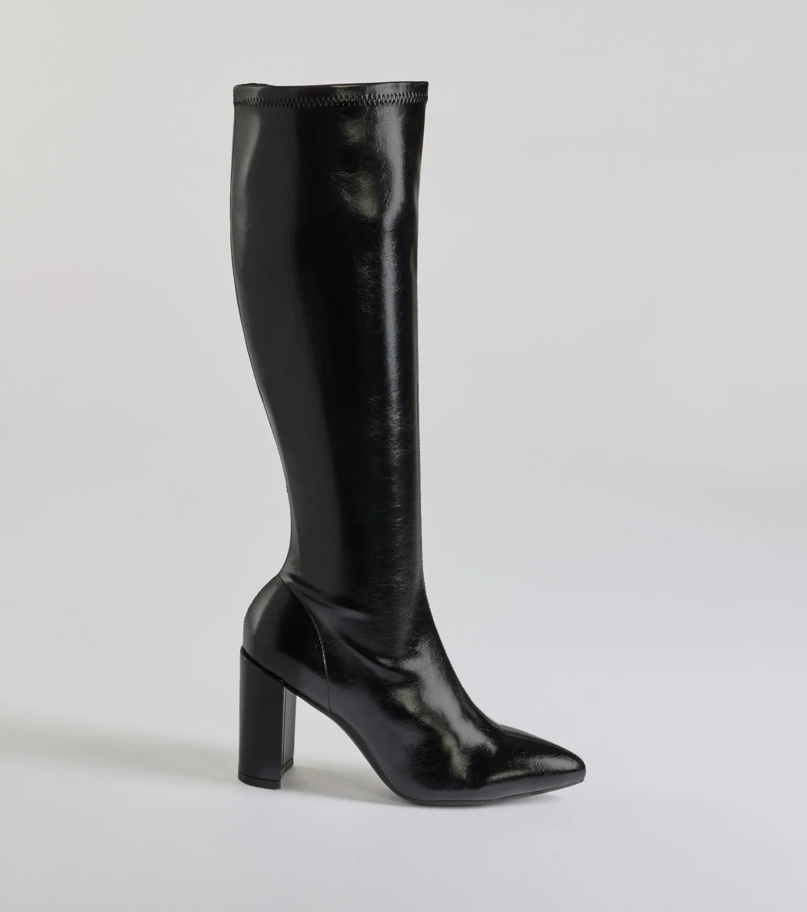 Sleek Strut Faux Leather Under-The-Knee Boots