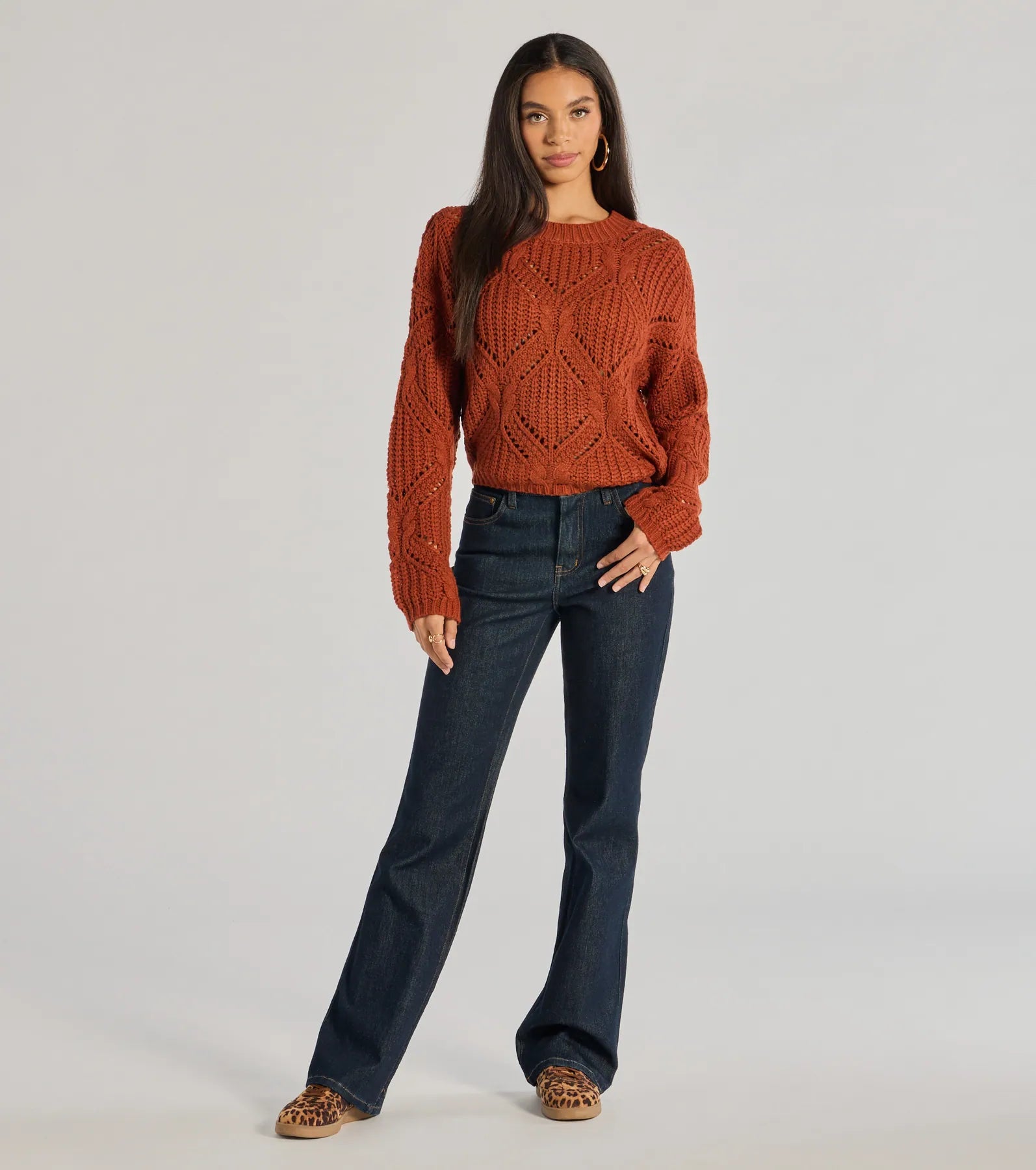 Cozy Mood Cable Knit Pullover Sweater