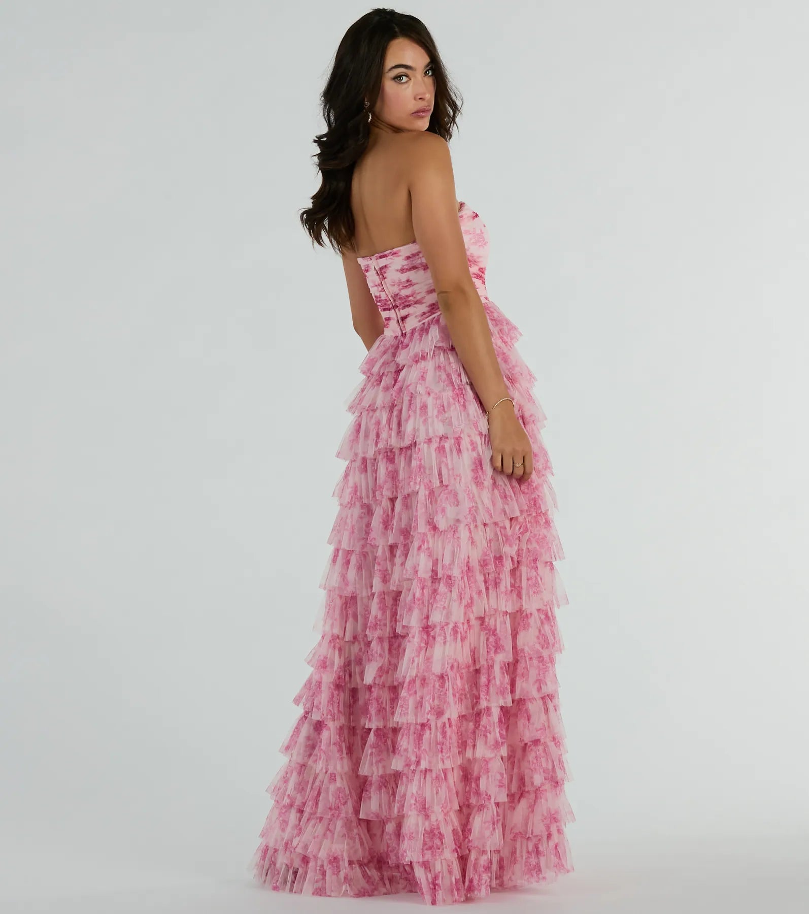 Liliane Garden Rose Ruffled A-Line Formal Dress