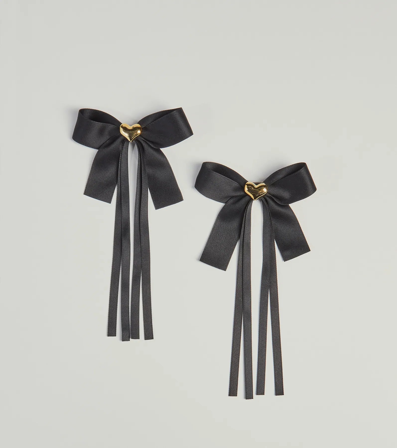 Timeless Charm Two-Pack Metal Heart Bows