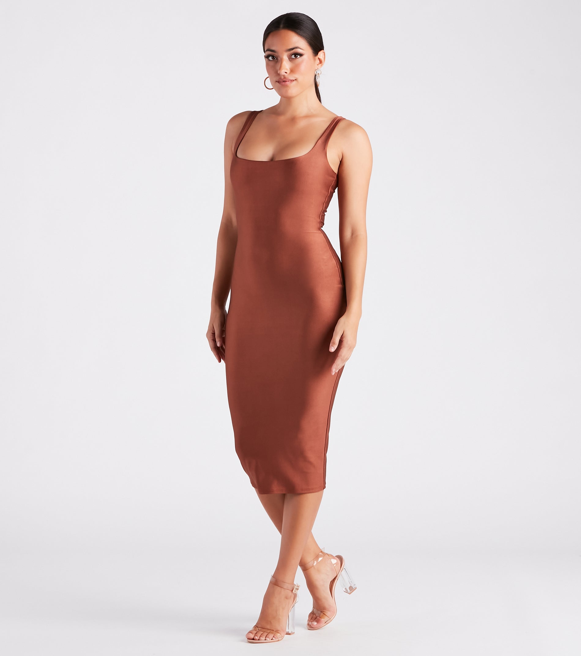 Desirable Shine Tank Midi Dress