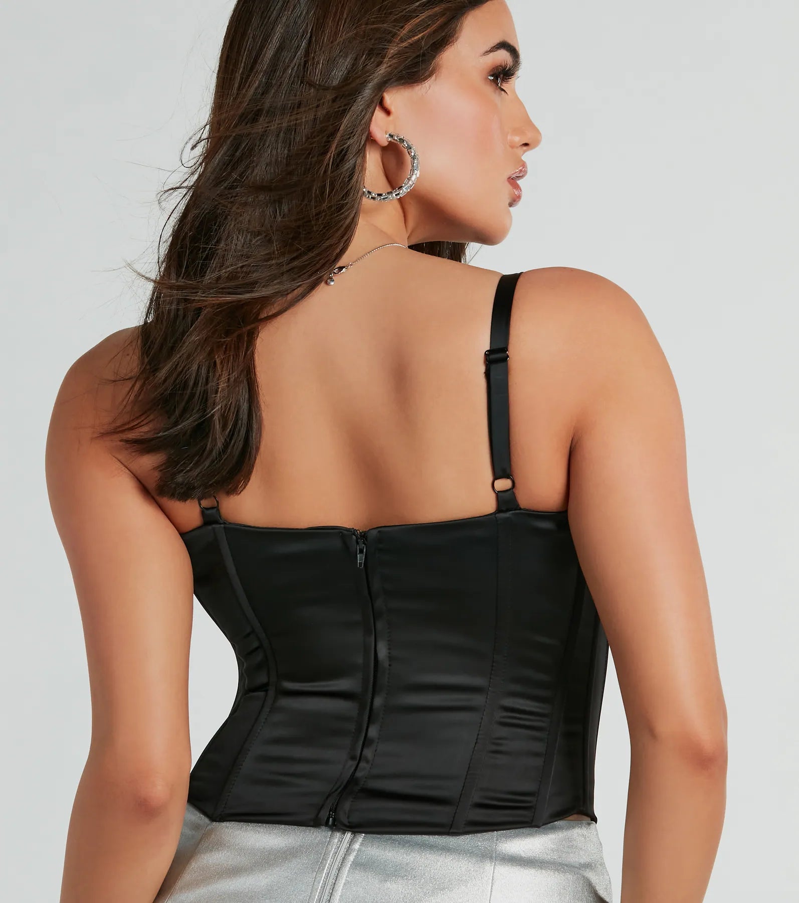 Elegant Nights Sleeveless Satin Bustier