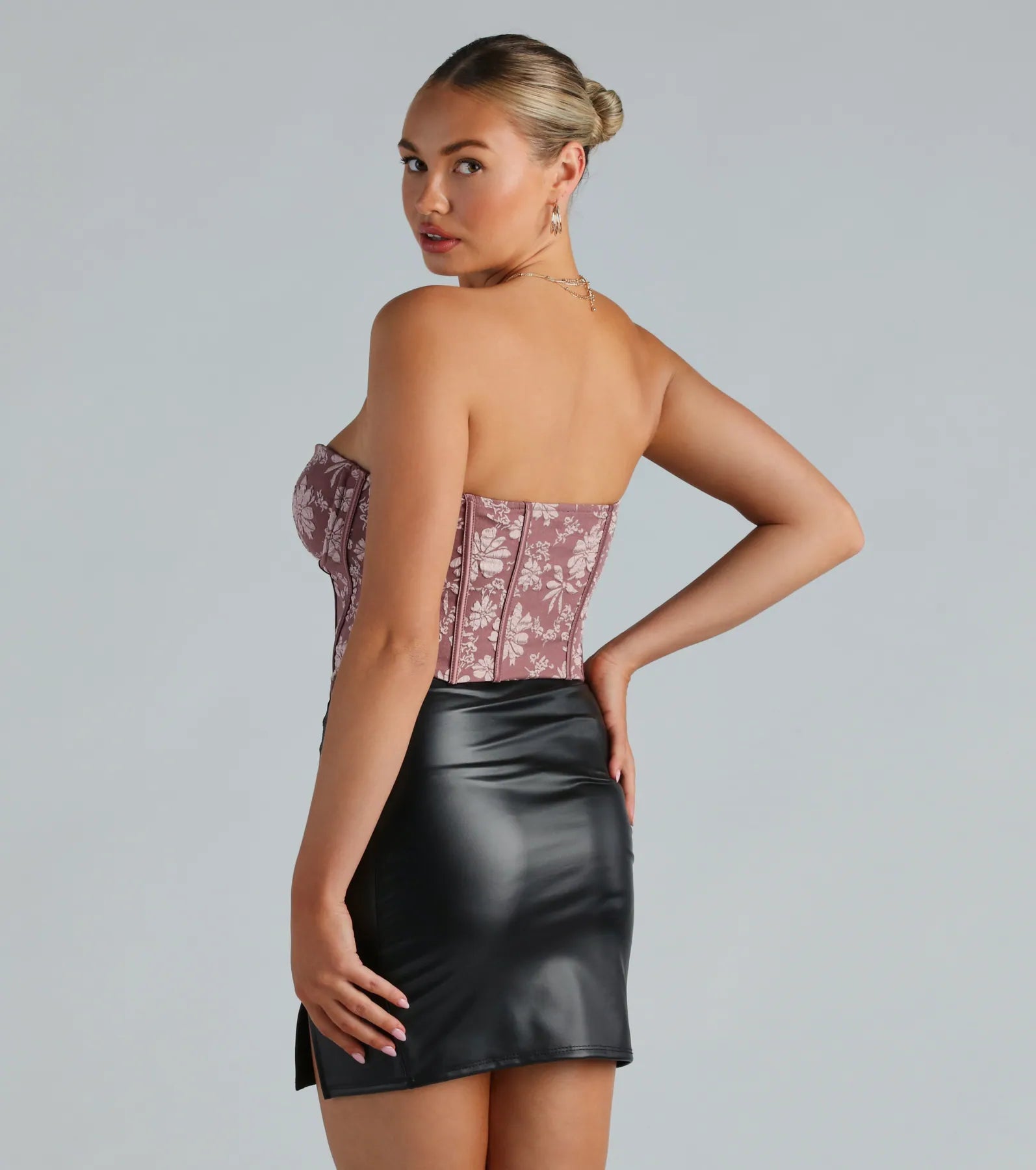 Sultry Hour Strapless Jacquard Bustier