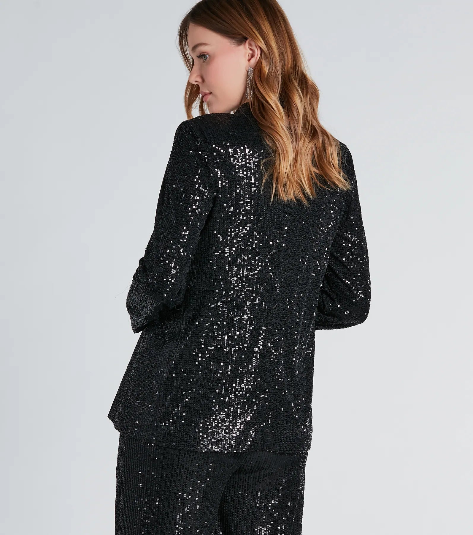 Night Cocktails Sequin Tie-Waist Blazer