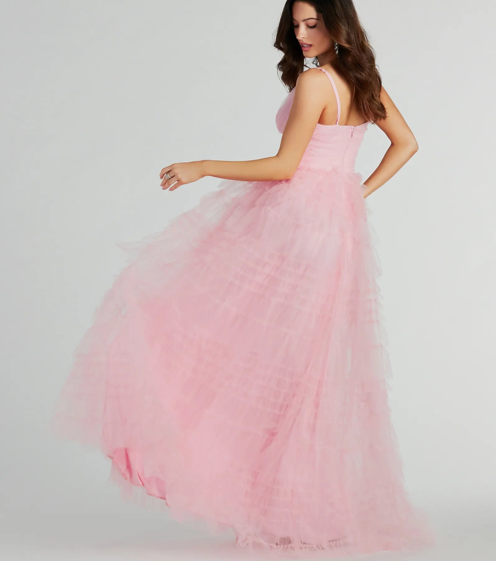 Roxanna Tulle Ruffle A-Line Ball Gown