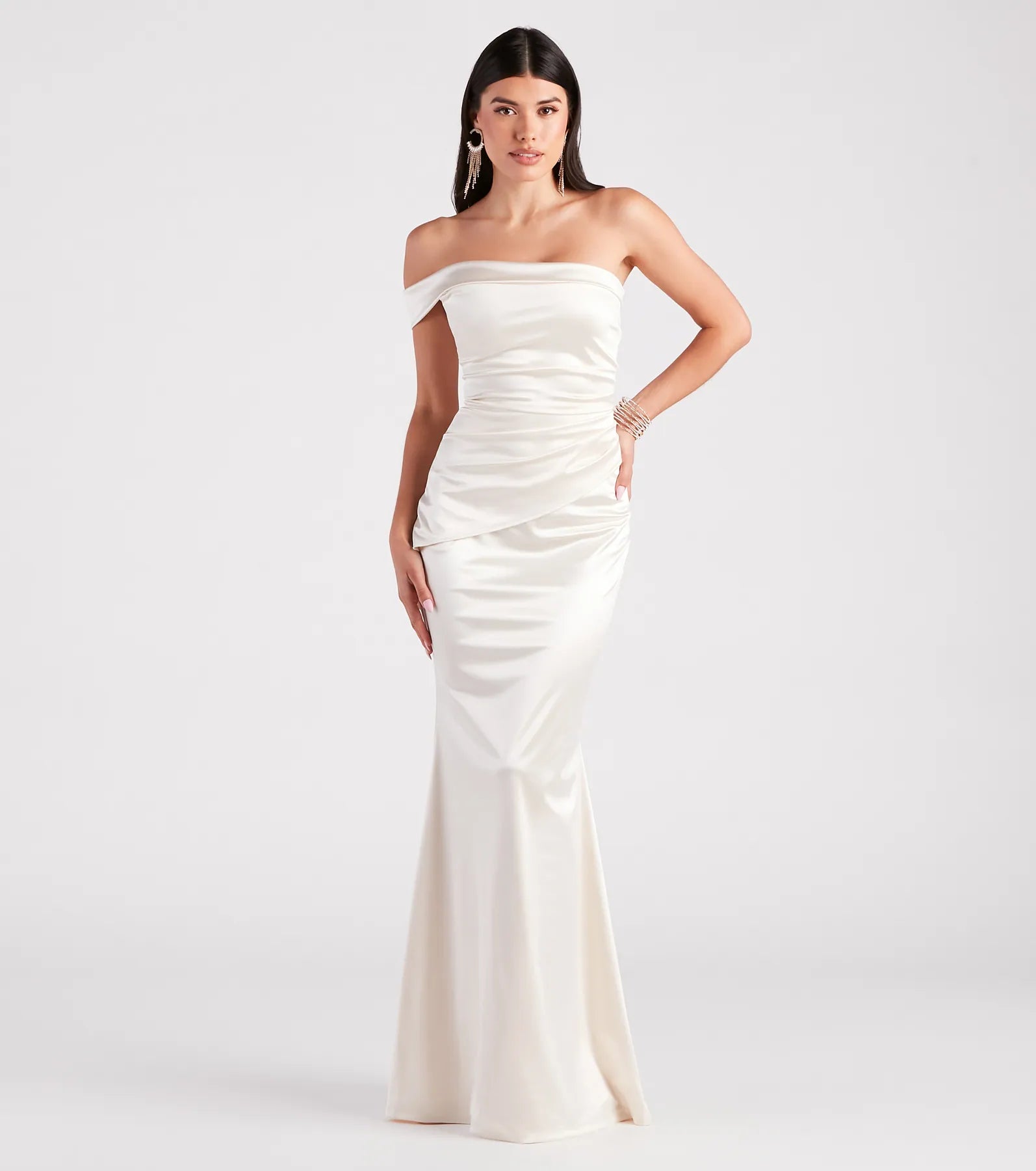 Zoey Formal One-Shoulder Satin Mermaid Dress