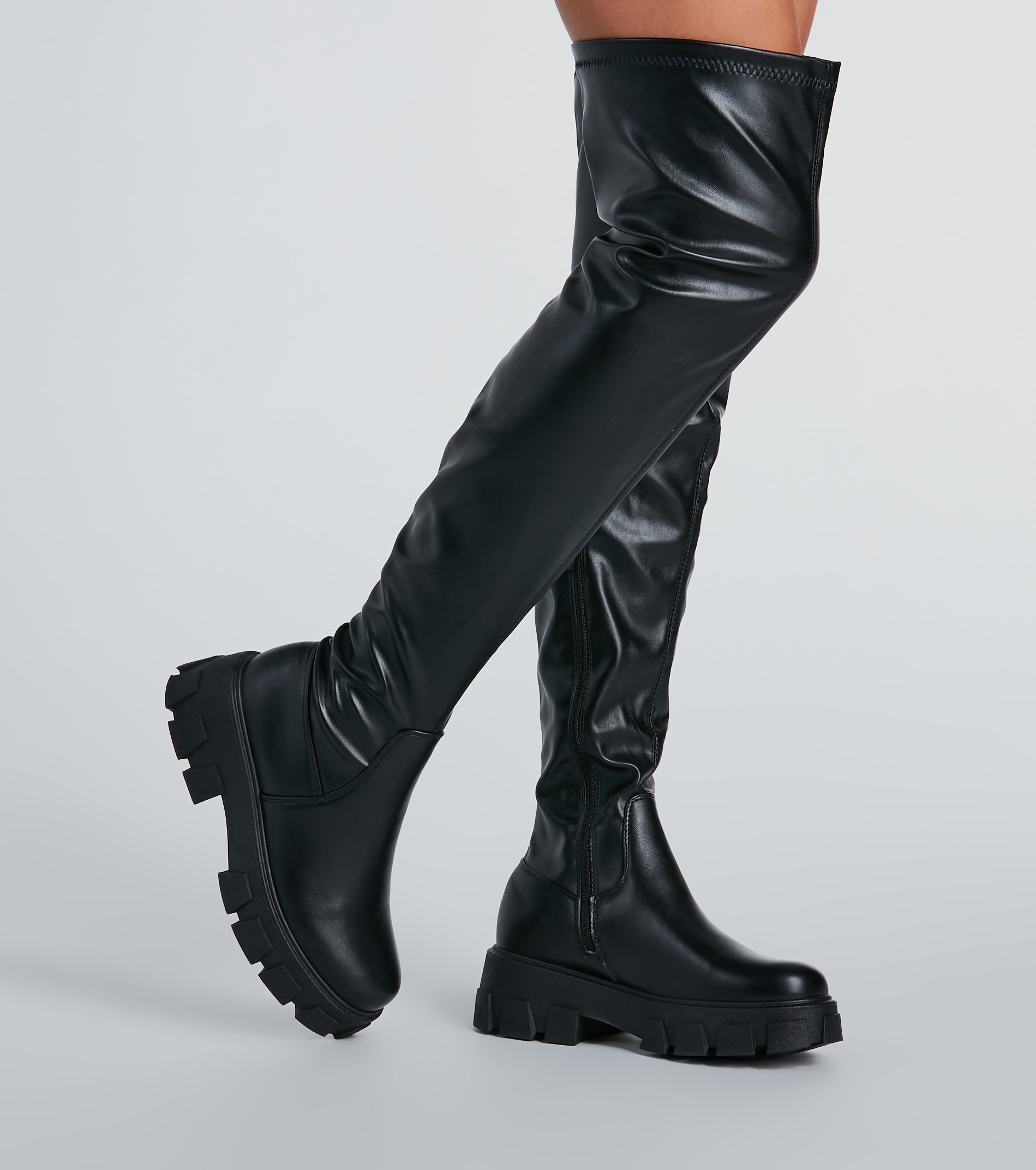 In Command Platform Faux Leather Over-The-Knee Boots