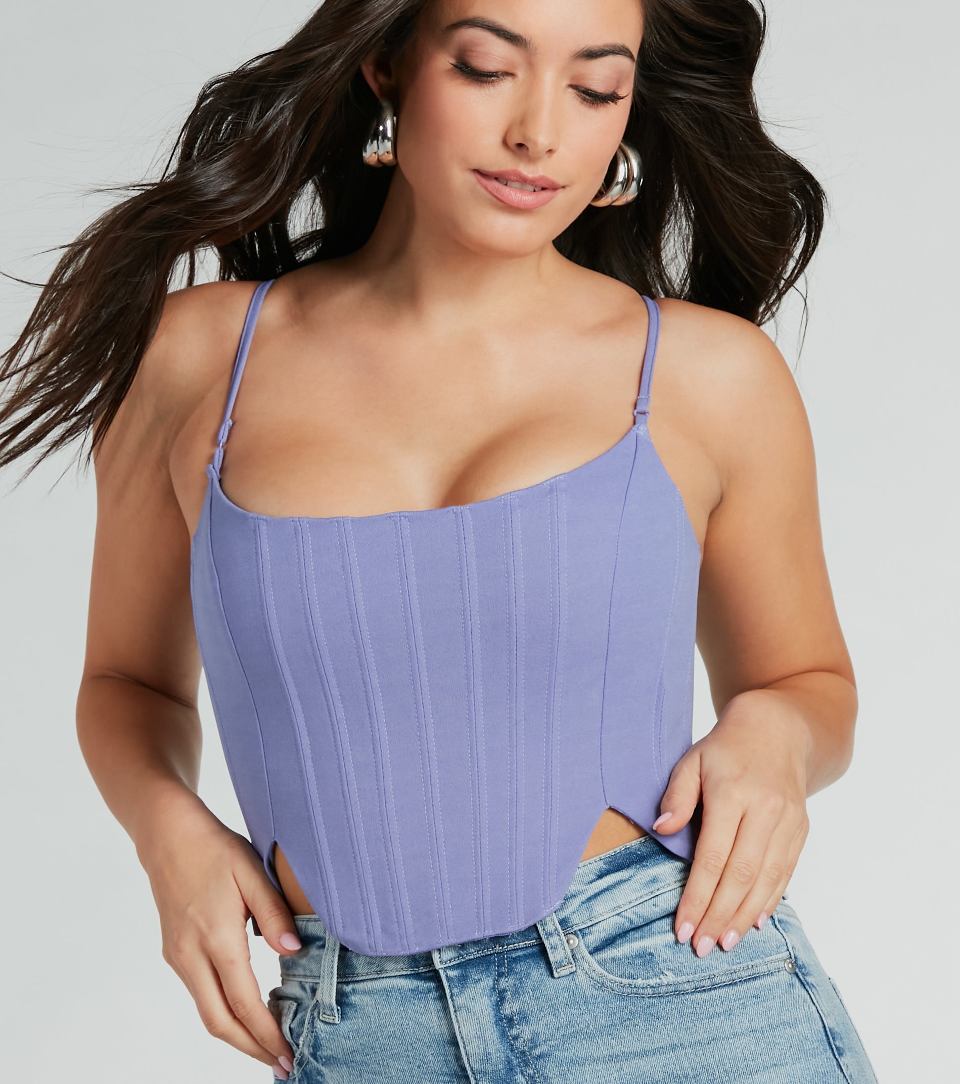 Feelin' Trendy Cutout Woven Corset Top