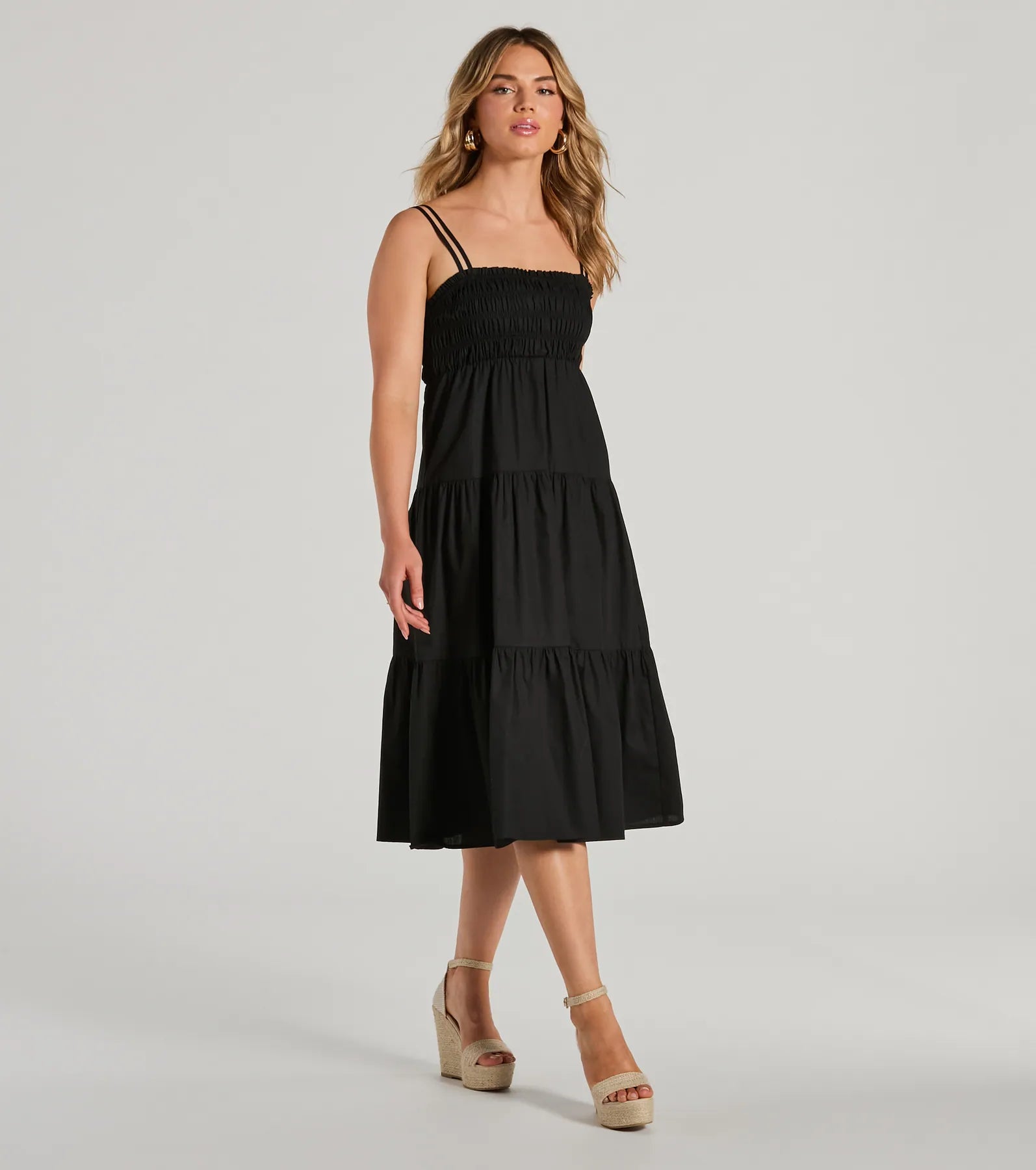 Darling Appeal Sleeveless Ruffled Midi Dress