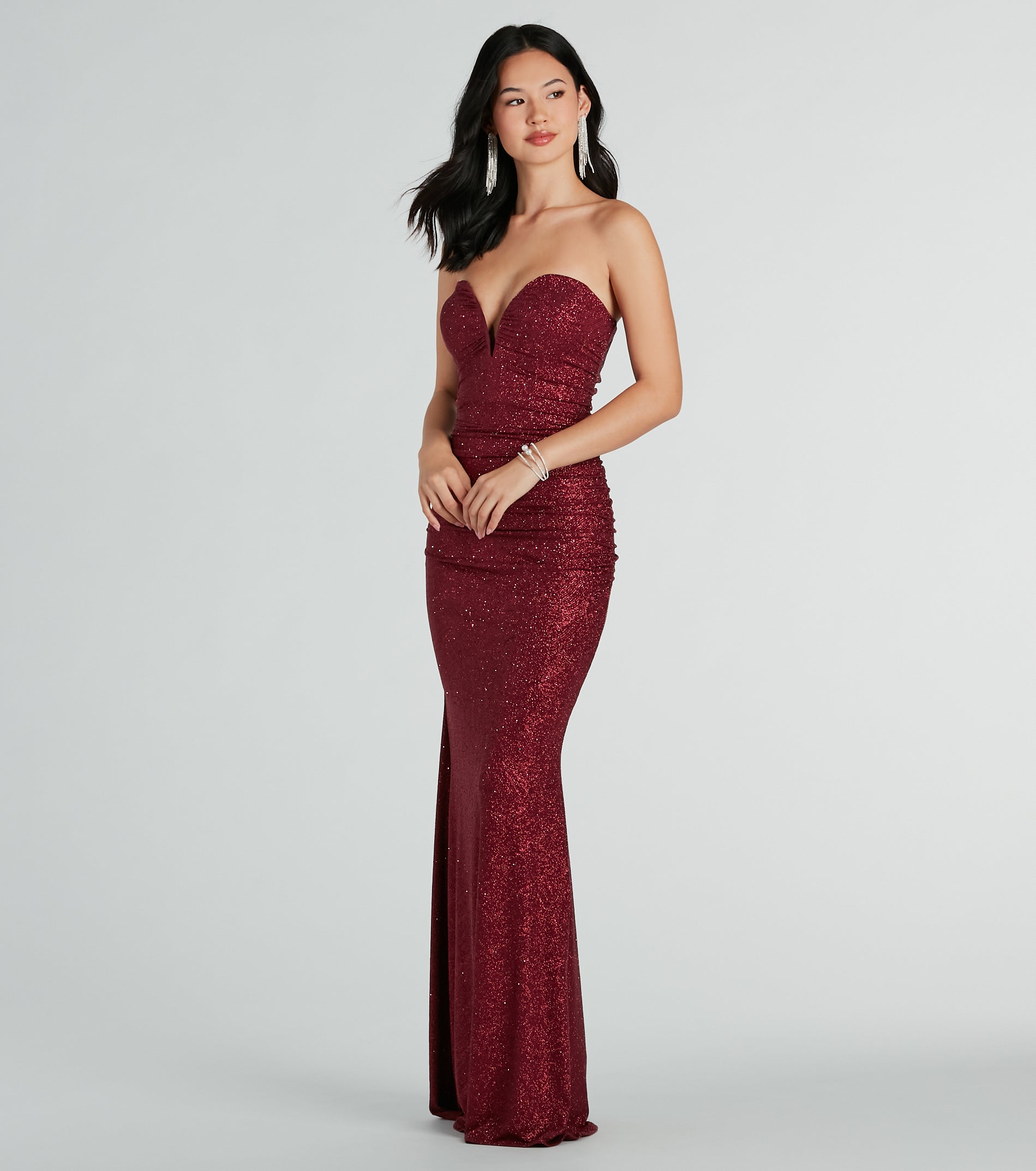 Elaine Formal Glitter Strapless Mermaid Dress